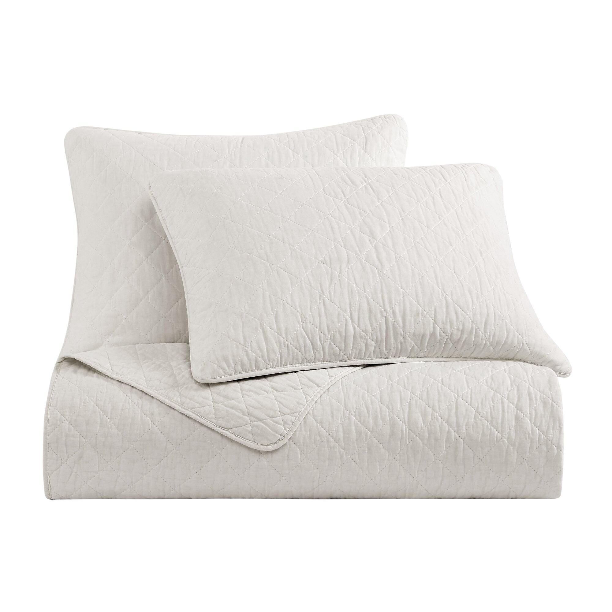 Indigo Hill 3-Piece Full/Queen Comfort Quilt Set, White, large