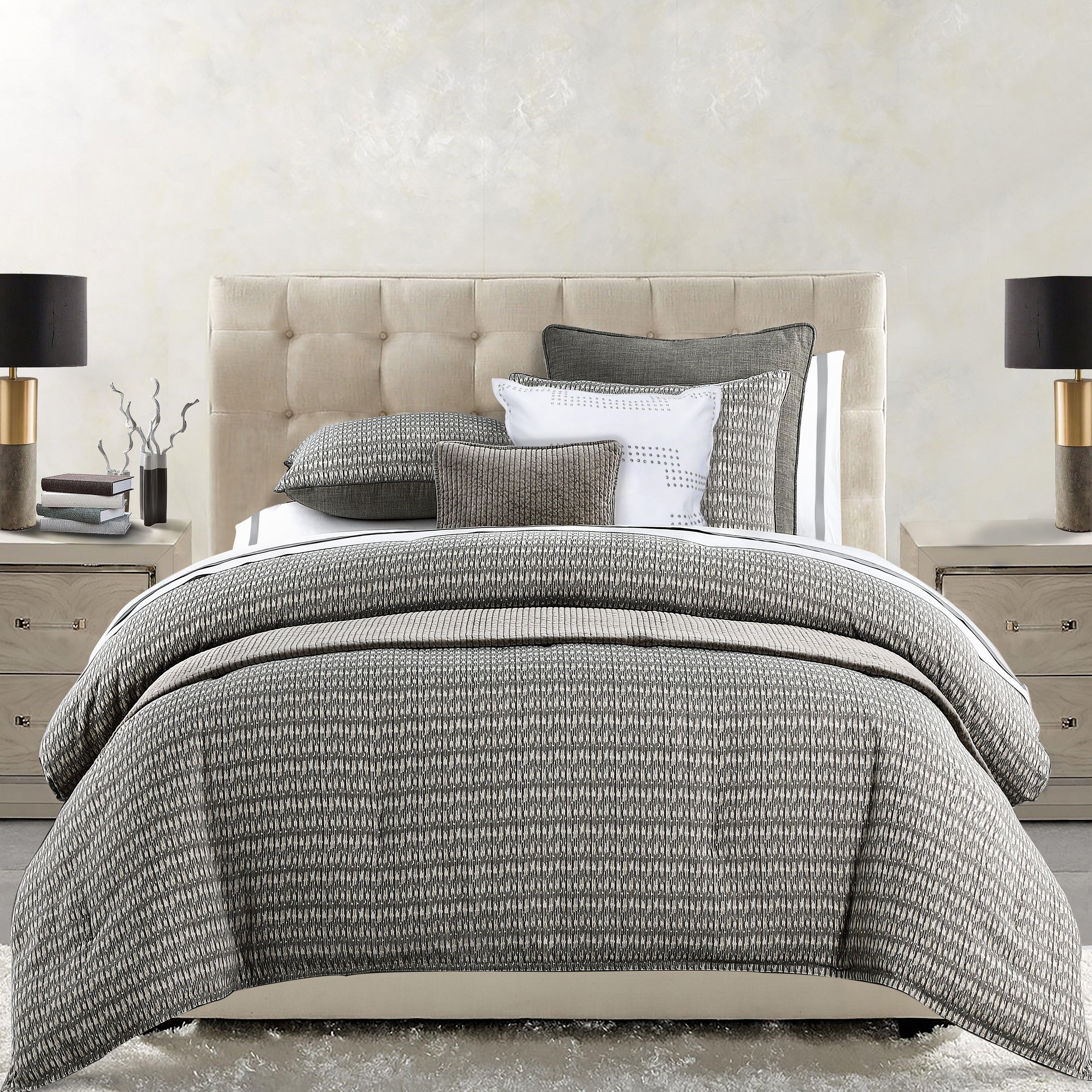 HiEnd Accents Fenton 3-Piece Queen Comforter Set, Taupe, rollover