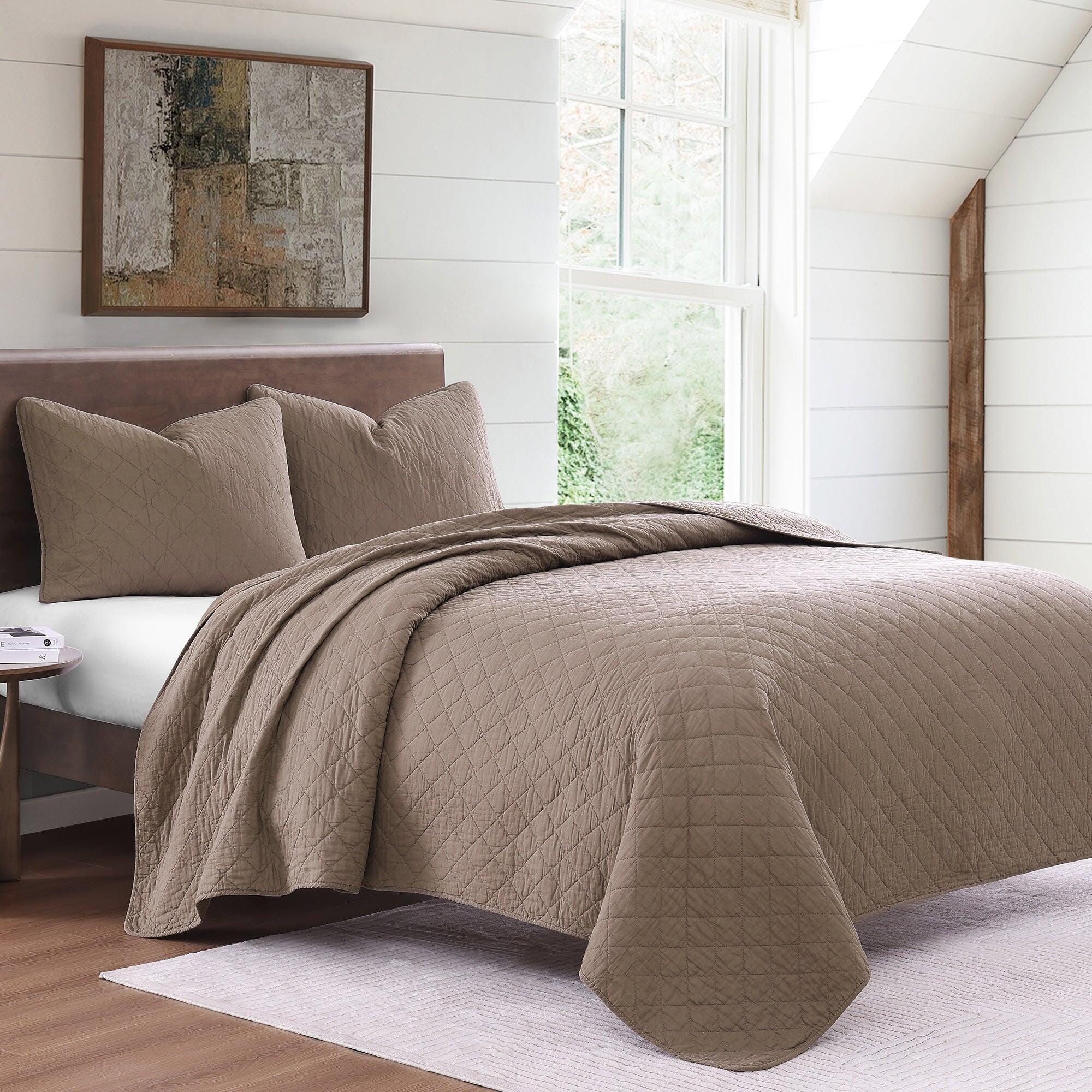 Indigo Hill 2-Piece Twin Comfort Quilt Set, Mocha, rollover