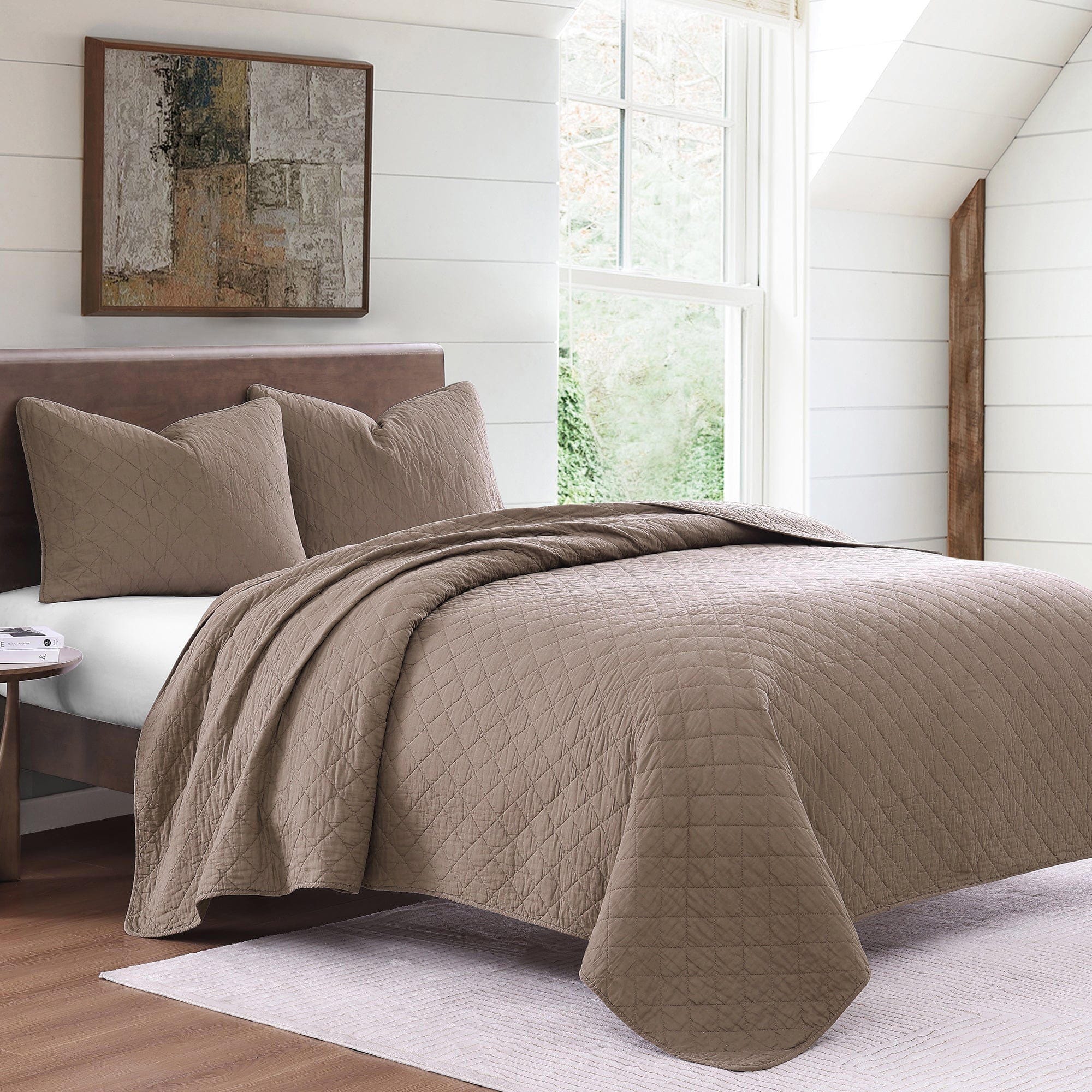 Indigo Hill 2-Piece Twin Comfort Quilt Set, Mocha, large