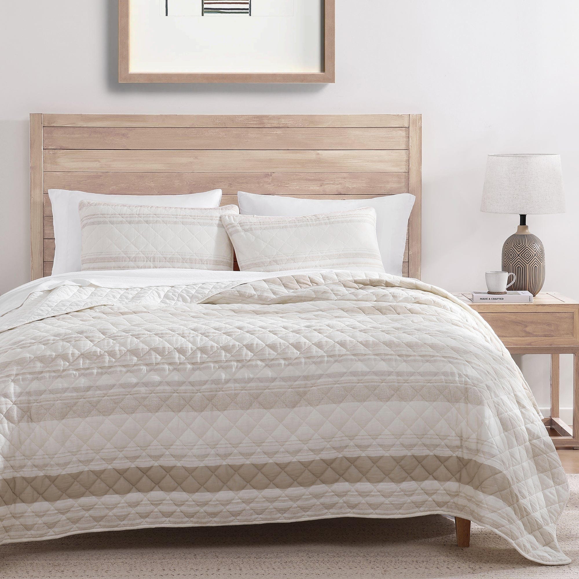 Indigo Hill Mystic 3-Piece Full/Queen Quilt Set, Taupe, large