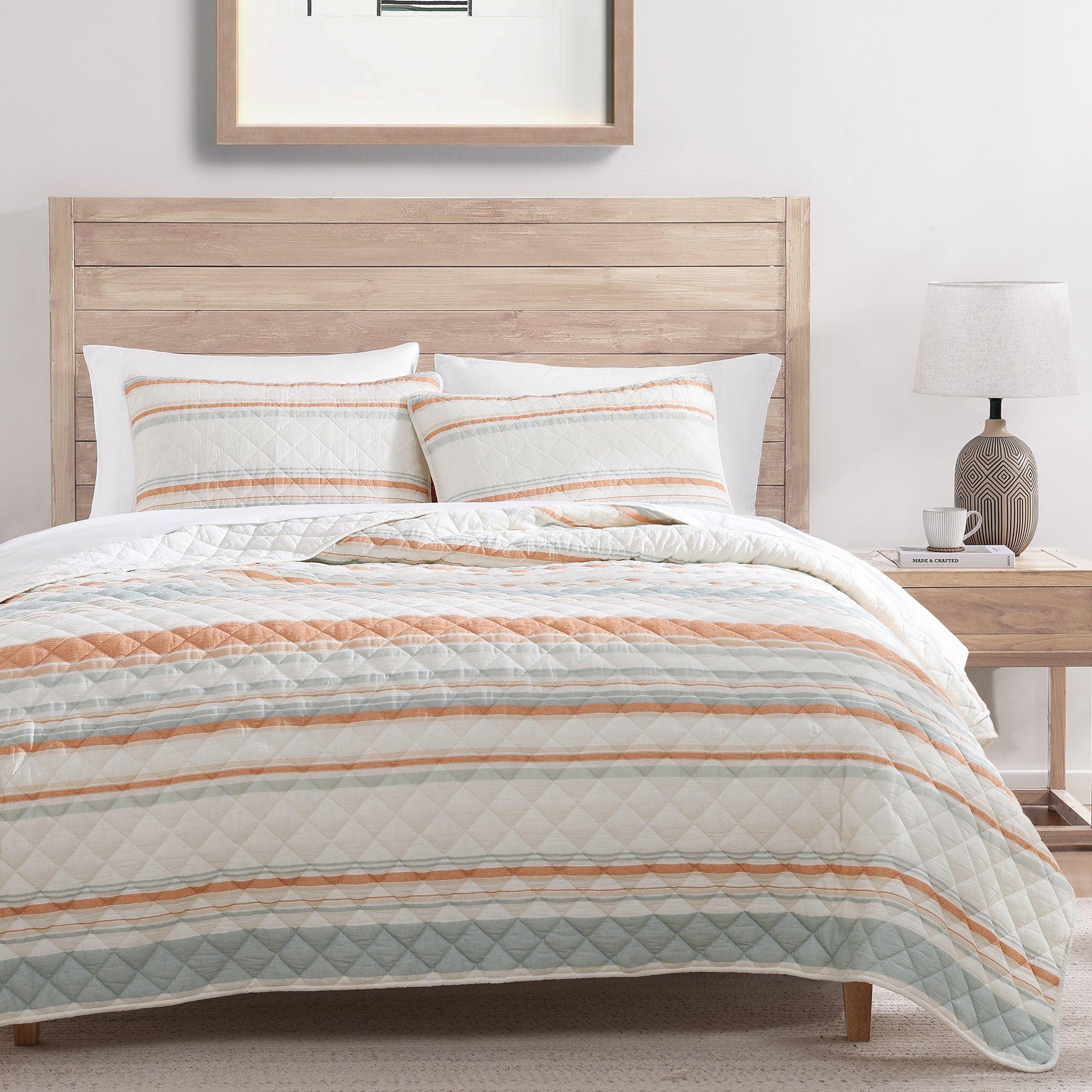 Indigo Hill Mystic 3-Piece King Quilt Set, Coral, large