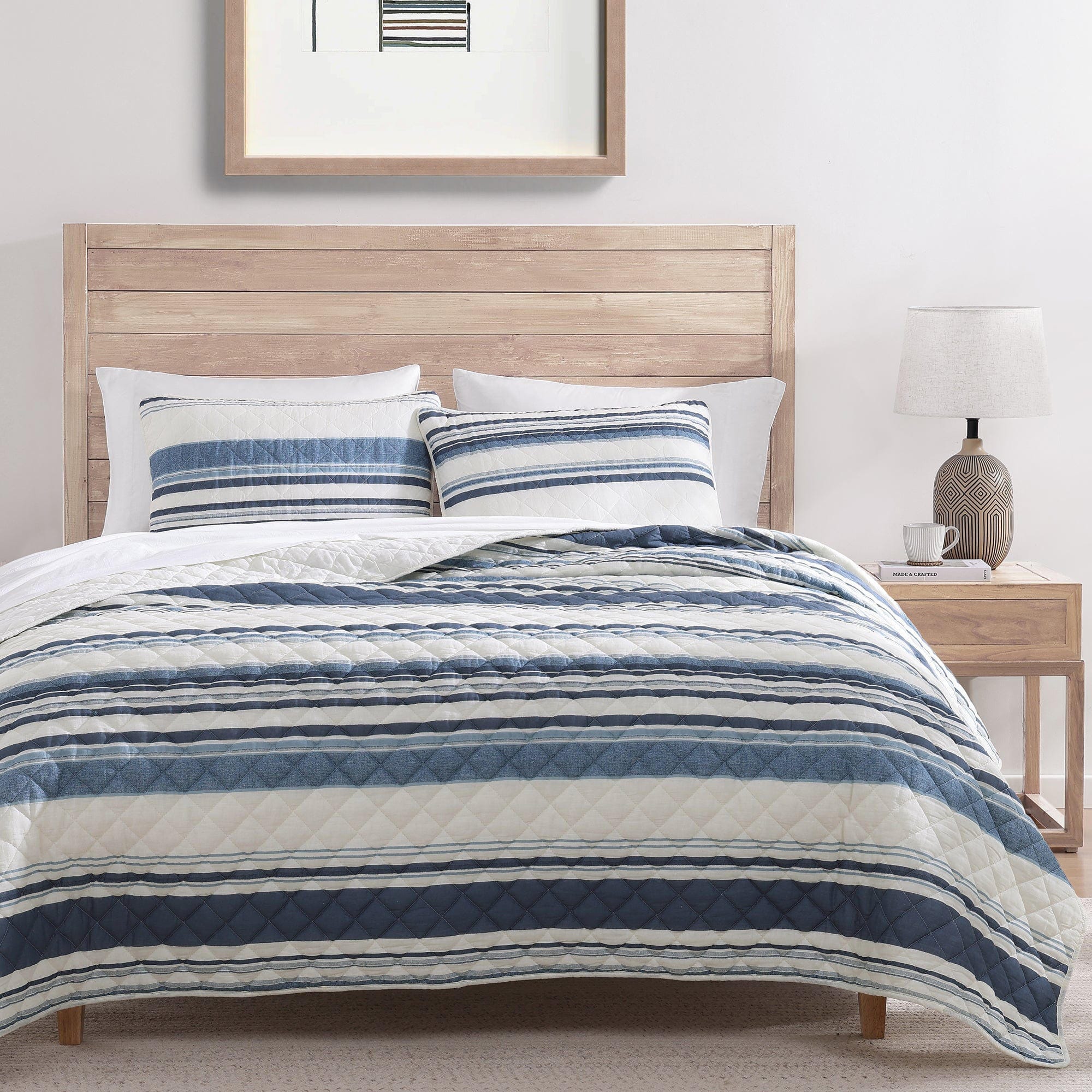 Indigo Hill Mystic 3-Piece Full/Queen Quilt Set, Navy, large