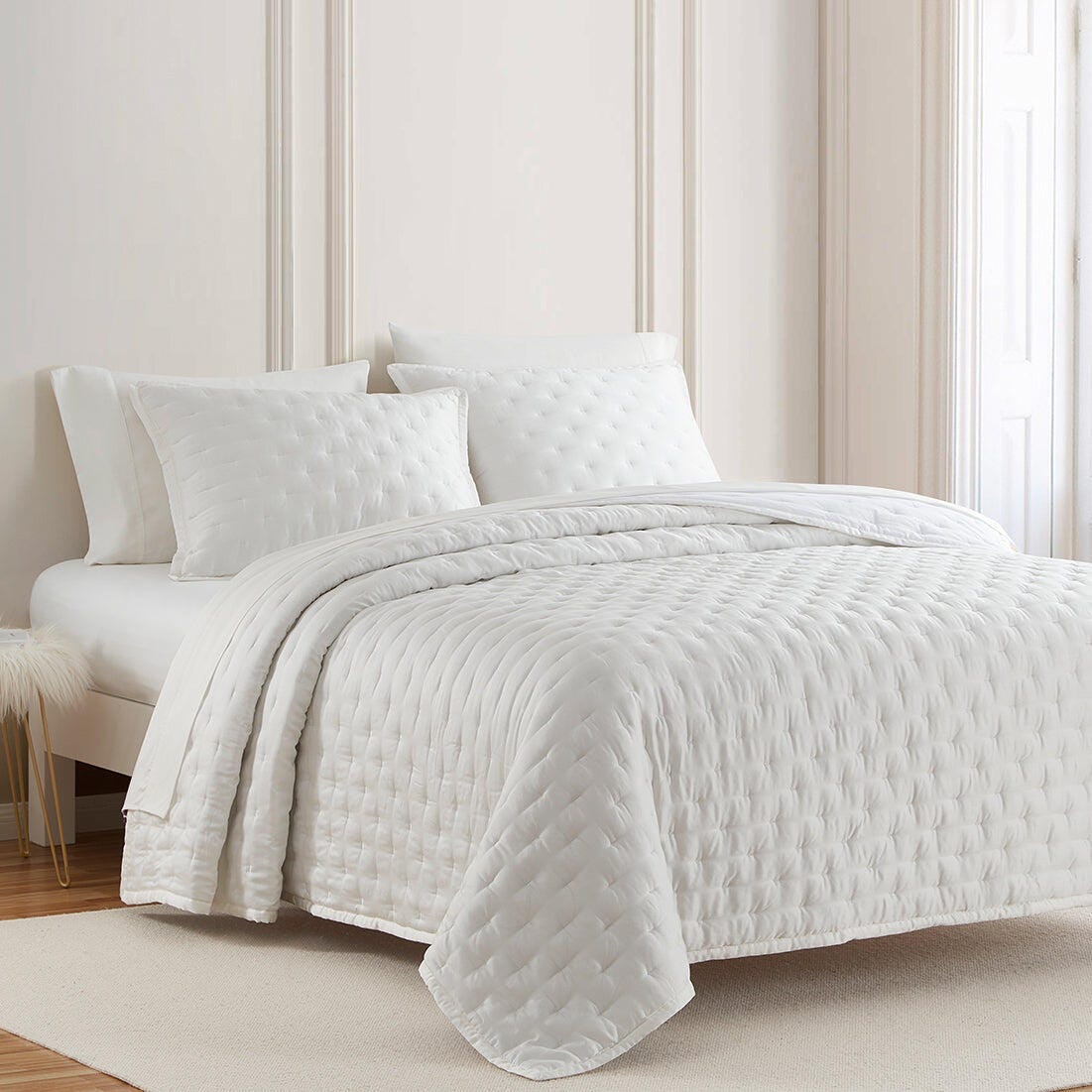 HiEnd Accents Lyocell 3-Piece Full/Queen Quilt Set, White, large