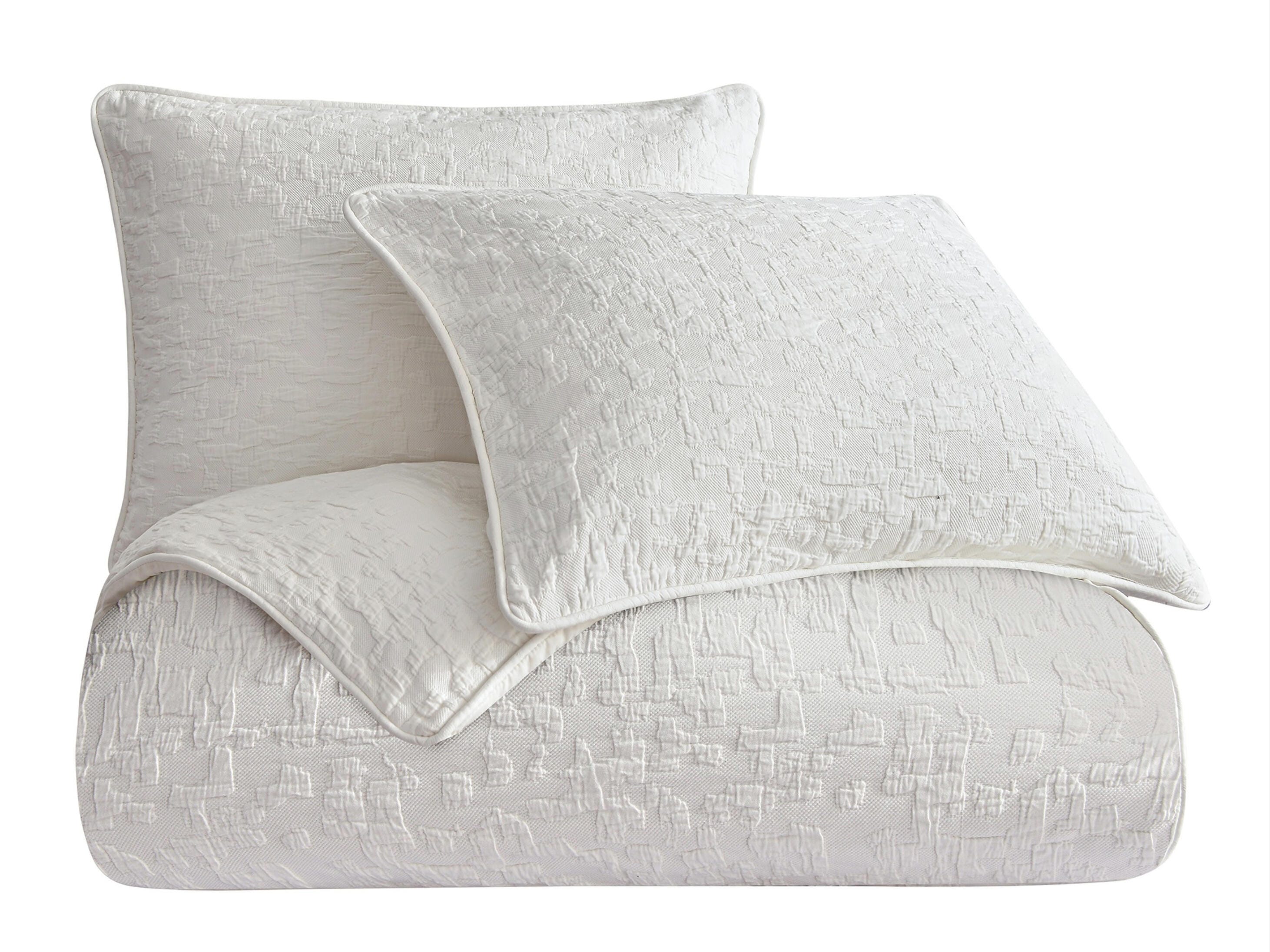 Ashley Luxe HiEnd Accents Porto 3-Piece King Comforter Set, Vintage White, rollover
