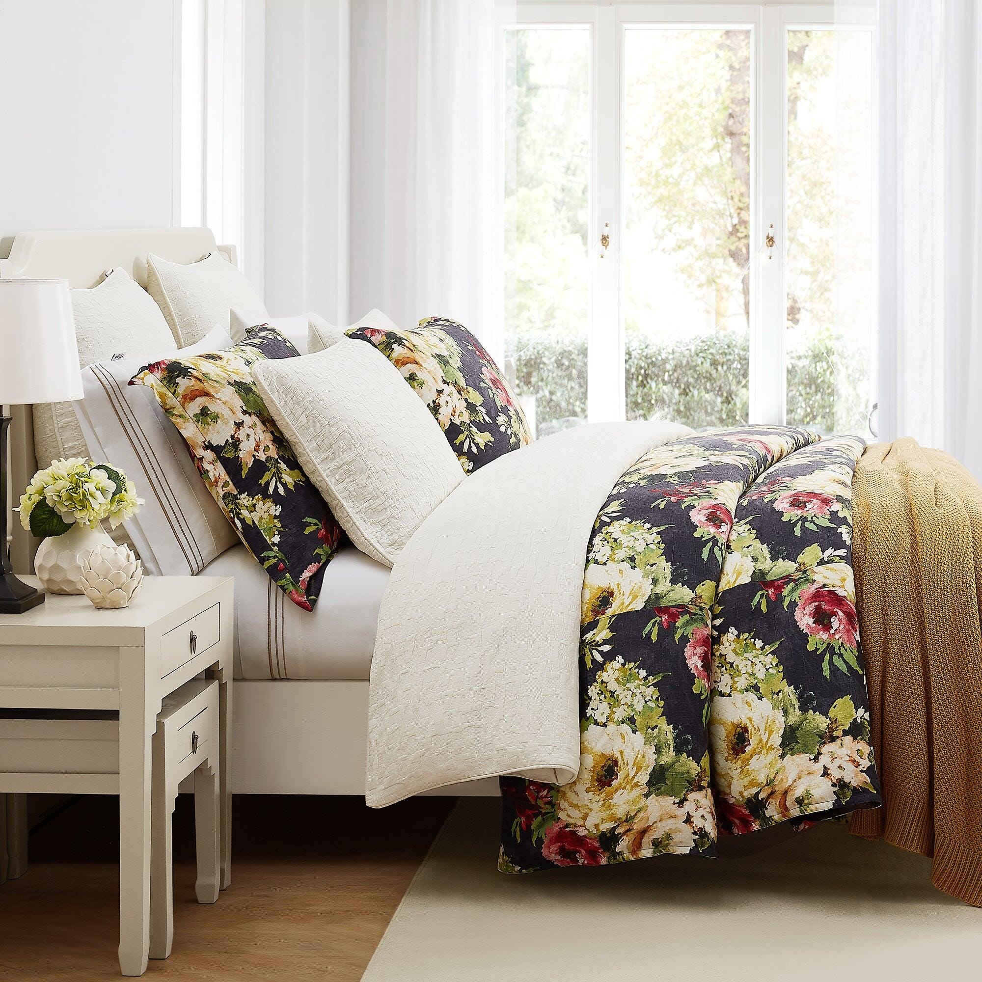 Ashley Luxe HiEnd Accents Porto 3-Piece King Comforter Set, Vintage White, large