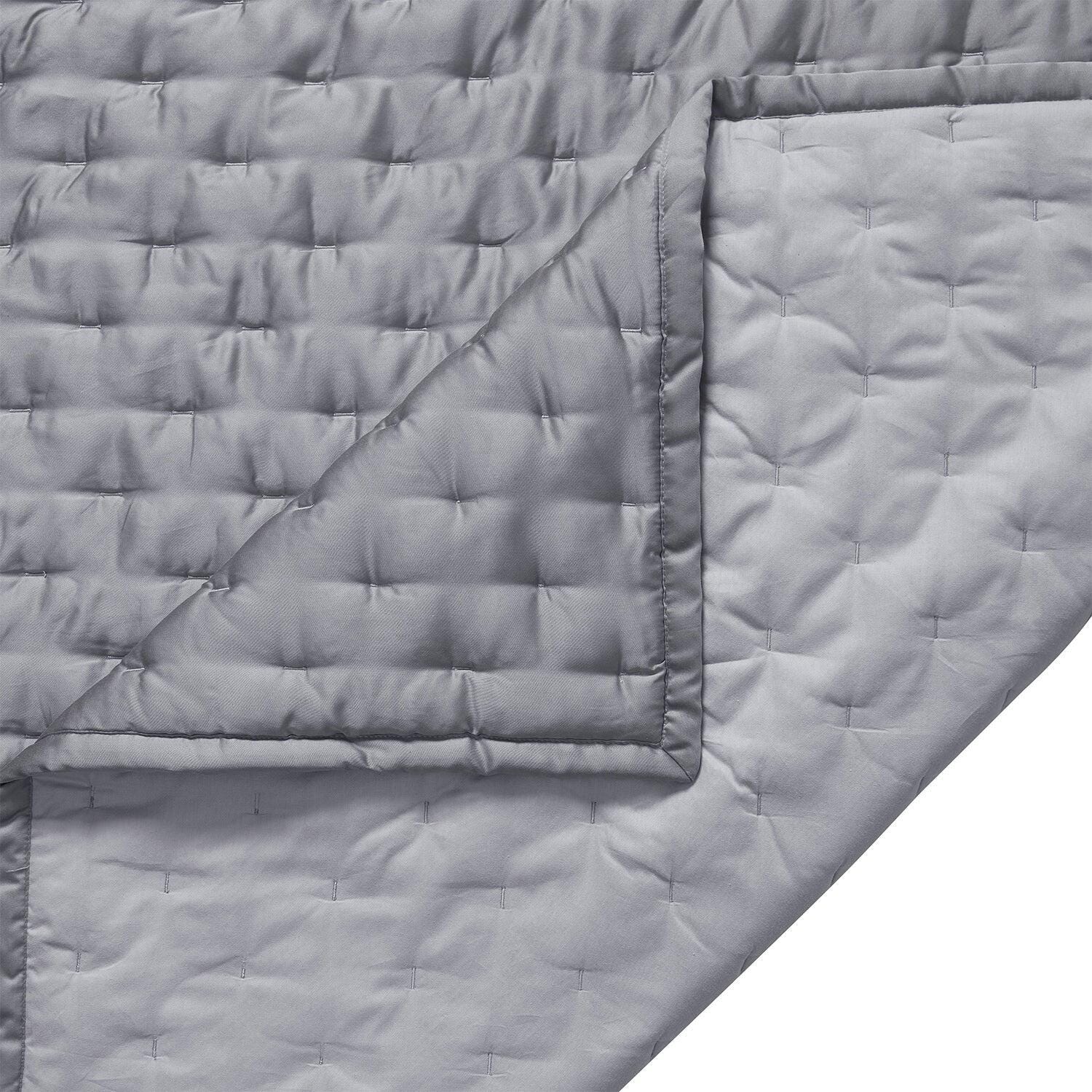 HiEnd Accents Lyocell 3-Piece King Quilt Set, Gray, large