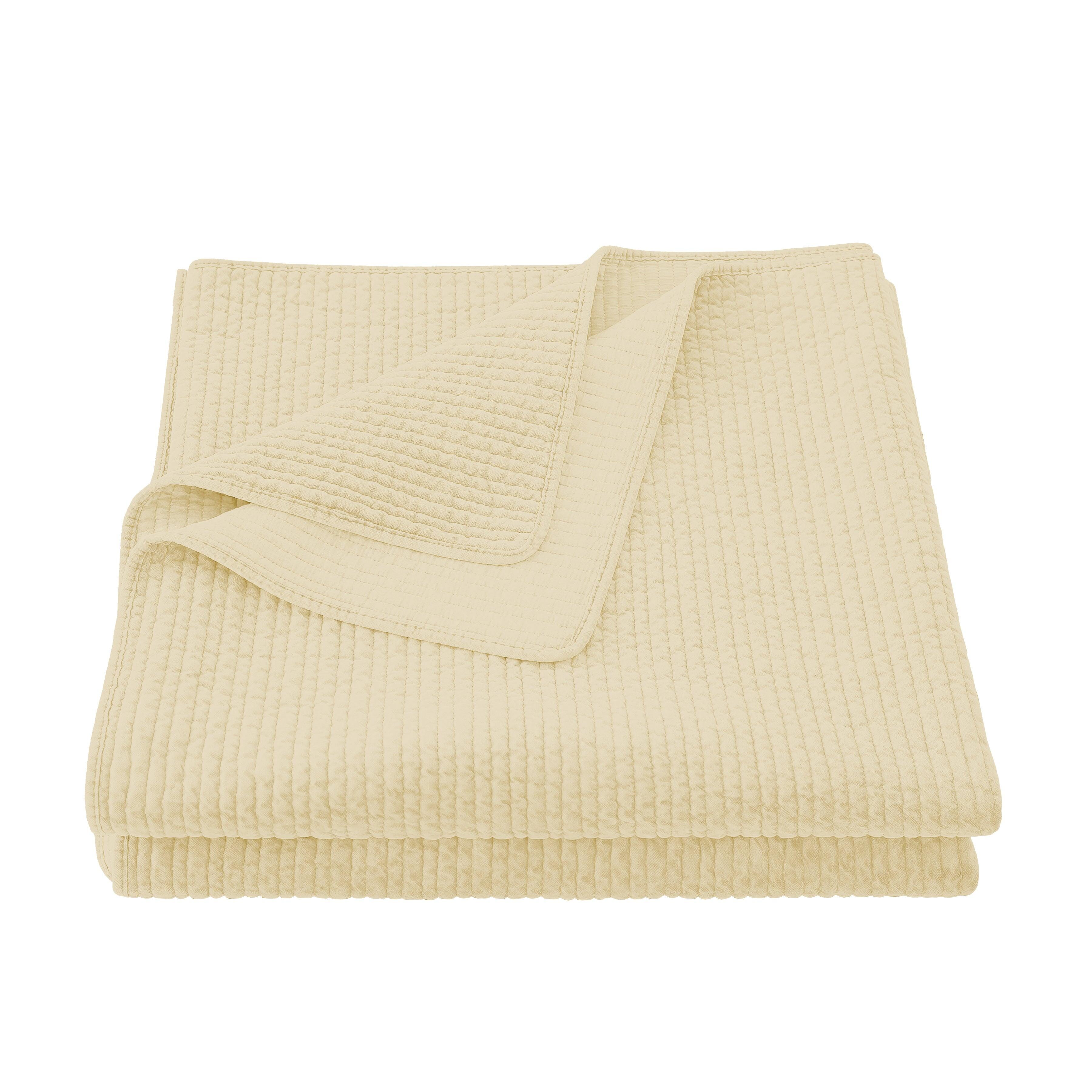 HiEnd Accents Stonewashed Full/Queen Velvet Quilt, Light Tan, rollover