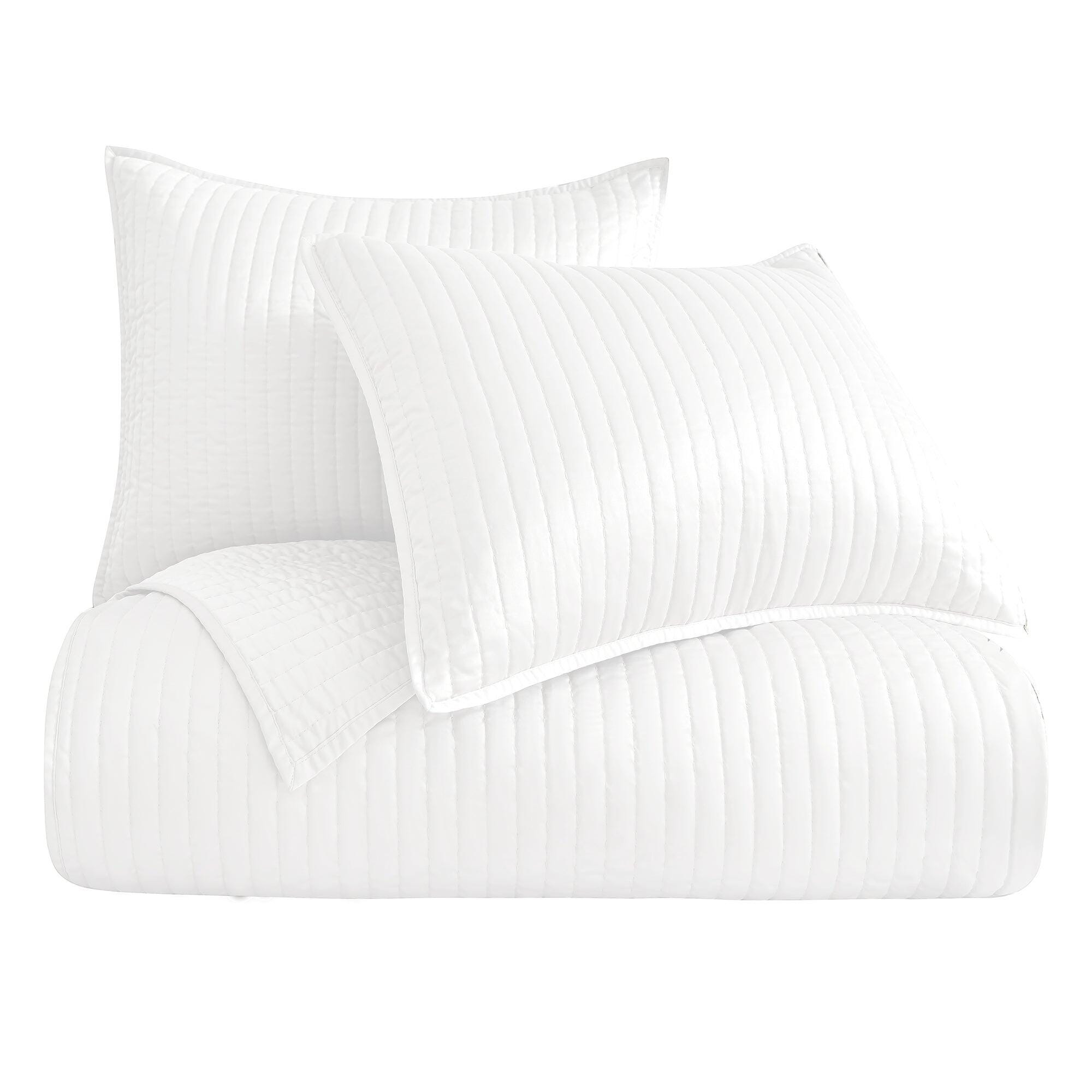 Indigo Hill Satin Channel 3-Piece Full/Queen Quilt Set, White, large