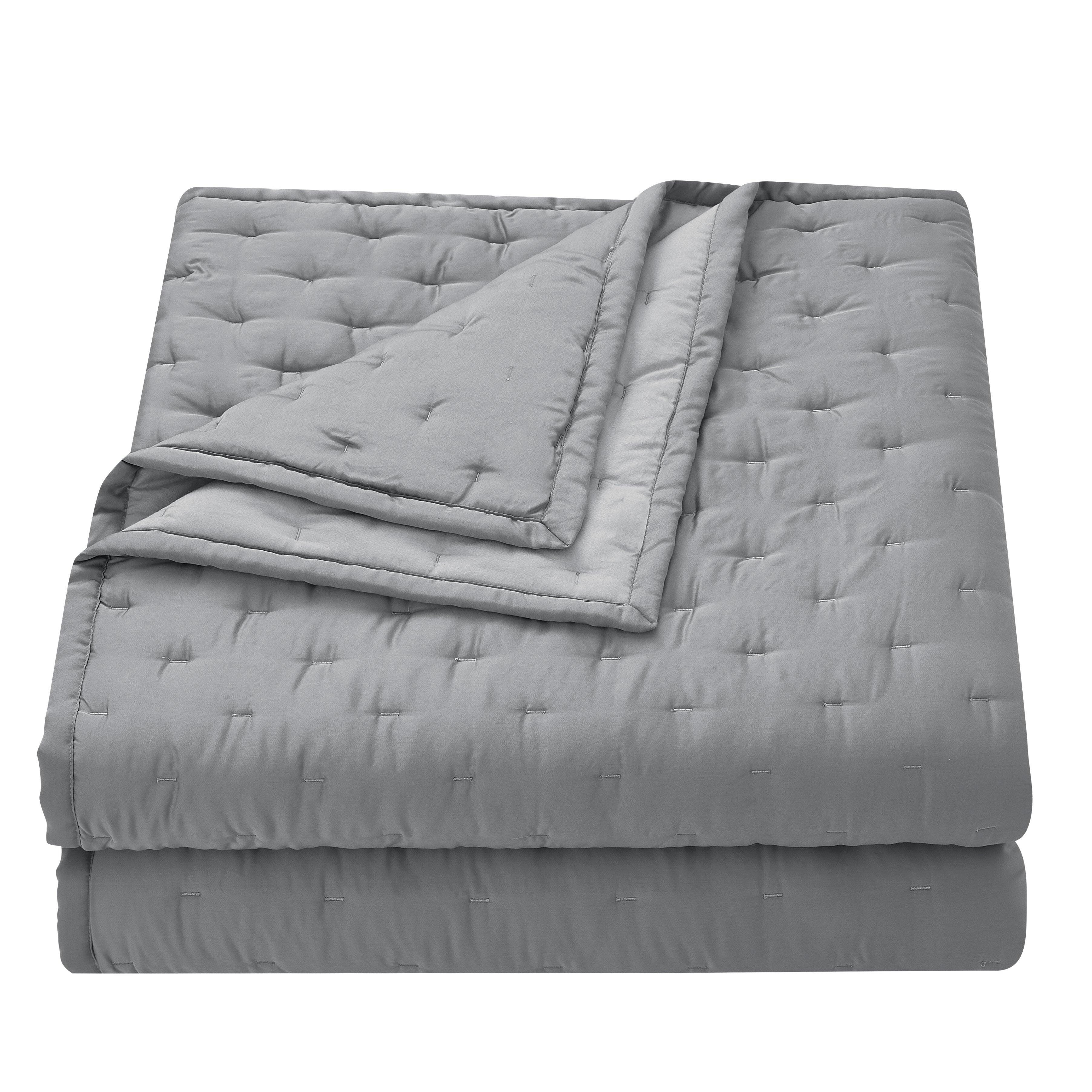HiEnd Accents Lyocell 1-Piece King Quilt, Gray, large
