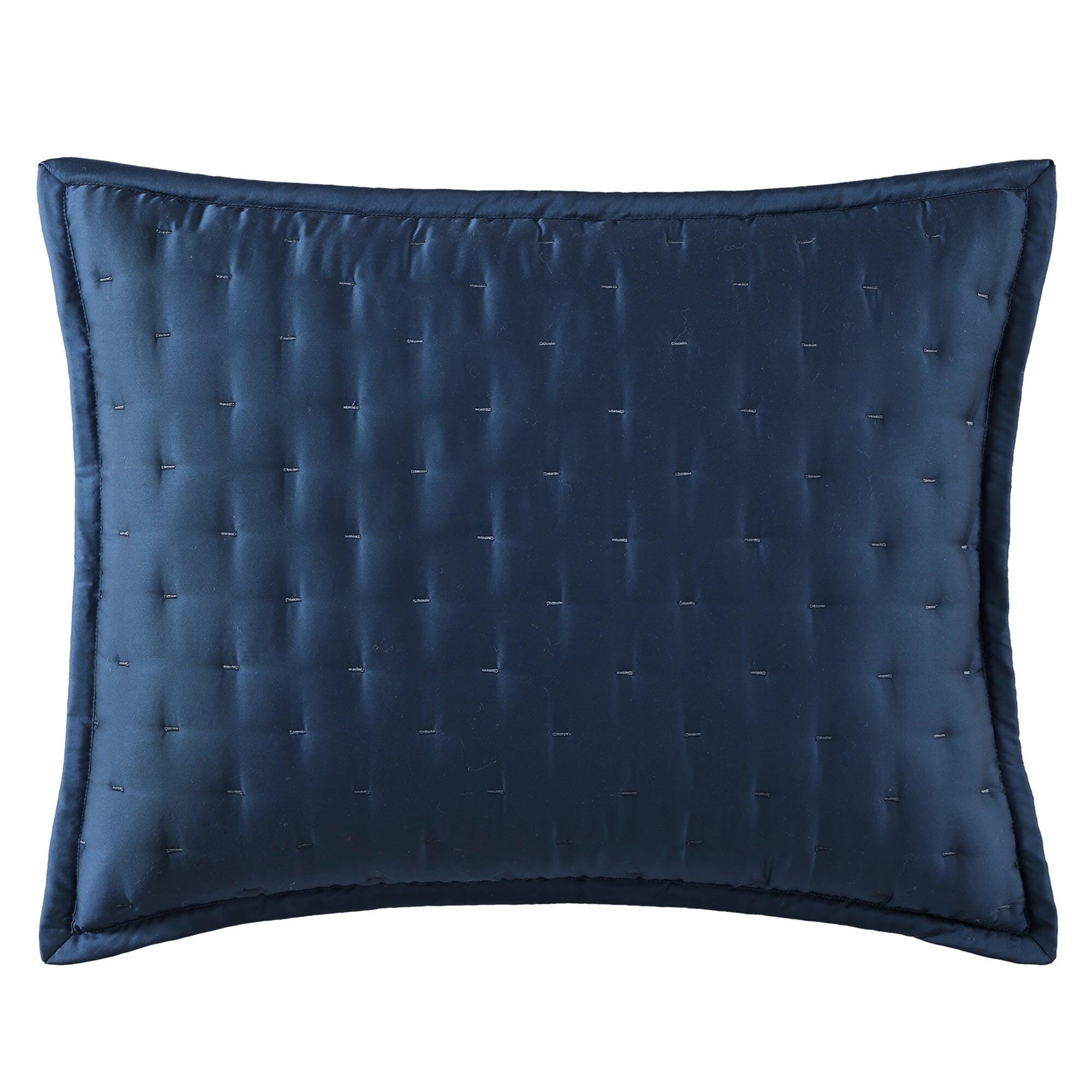 HiEnd Accents Lyocell 2-Piece Quilt Pillow Sham Set, Regal Blue, large