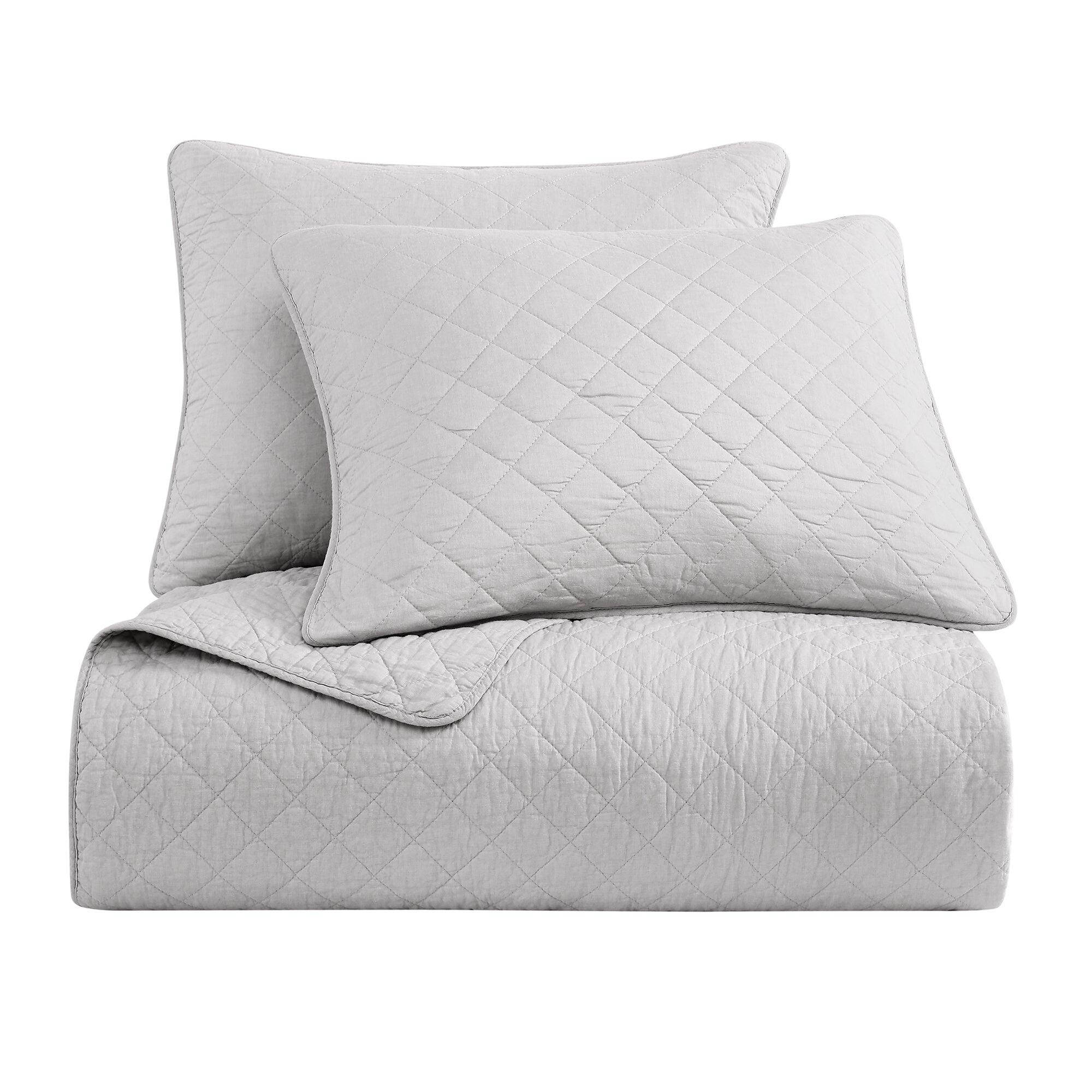Indigo Hill 3-Piece King Comfort Quilt Set, Gray, large