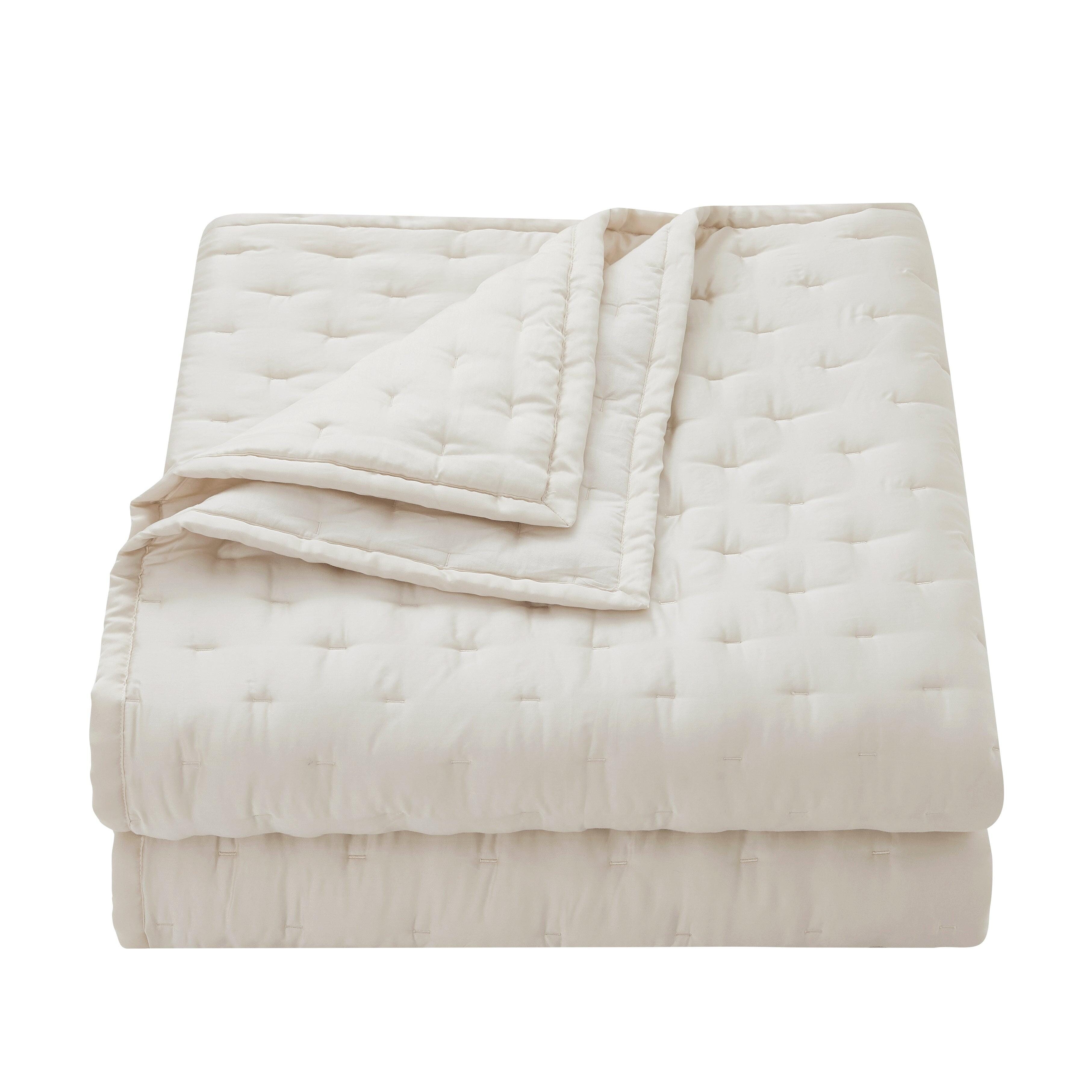 HiEnd Accents Lyocell 3-Piece King Quilt Set, Ivory, large