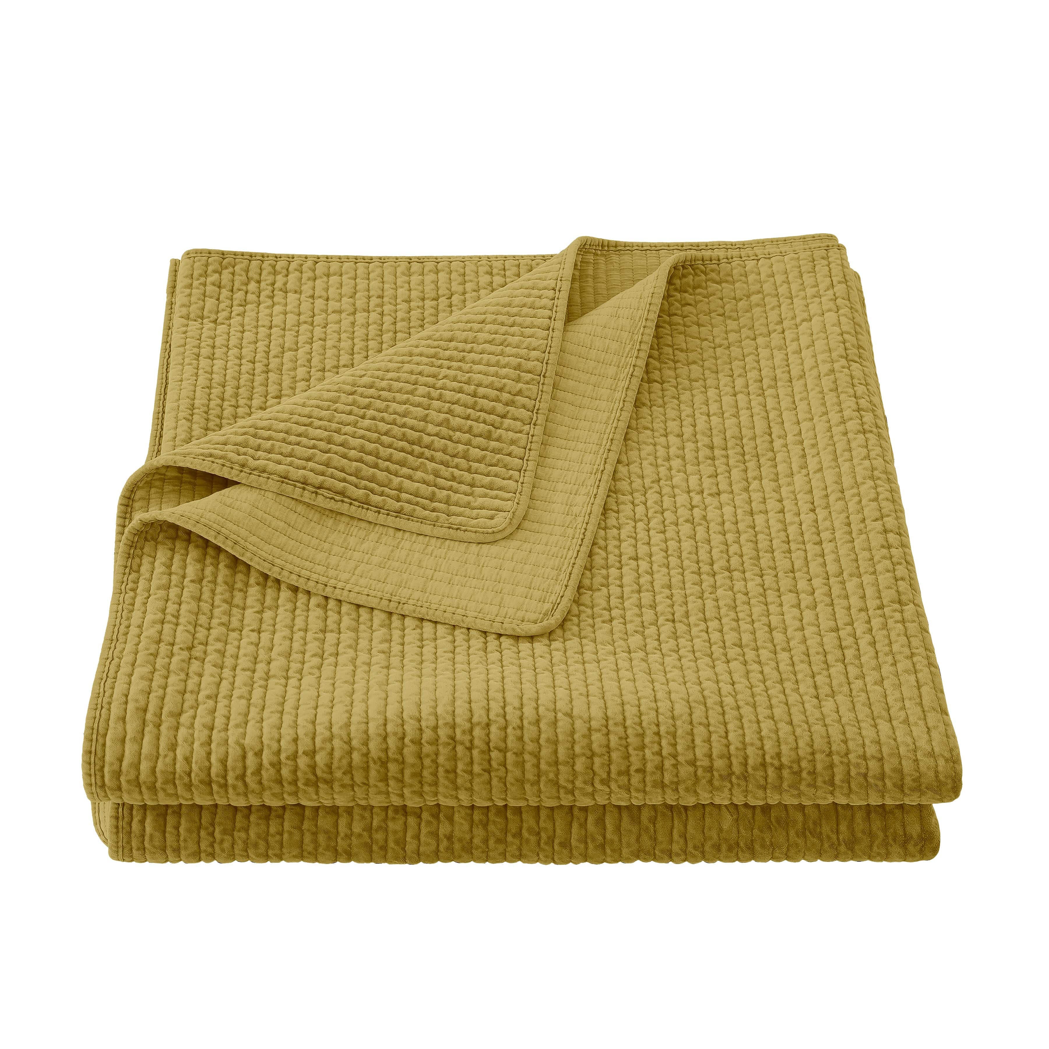 HiEnd Accents Stonewashed King Velvet Quilt, Tuscan, rollover