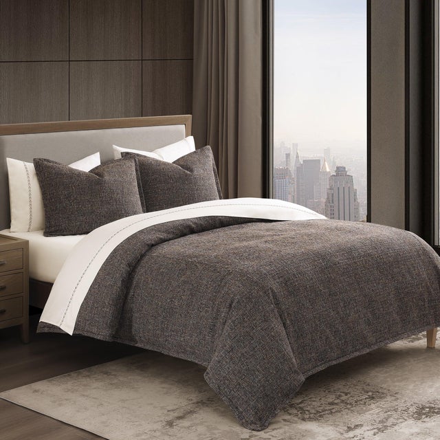 HiEnd Accents Tweed 3-Piece Queen Comforter Set, Brown