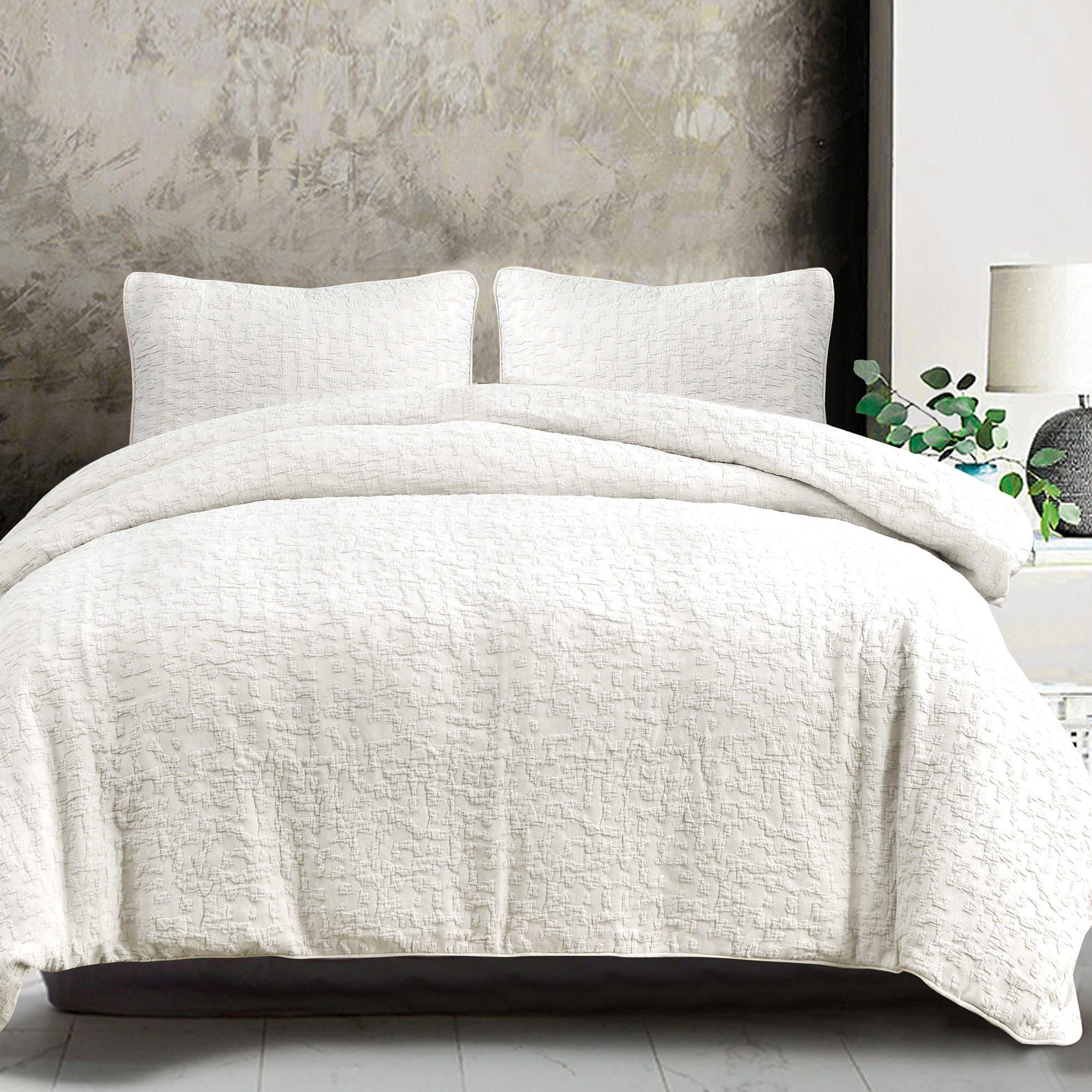 HiEnd Accents Porto 2-Piece Twin Duvet Cover Set, Vintage White, large