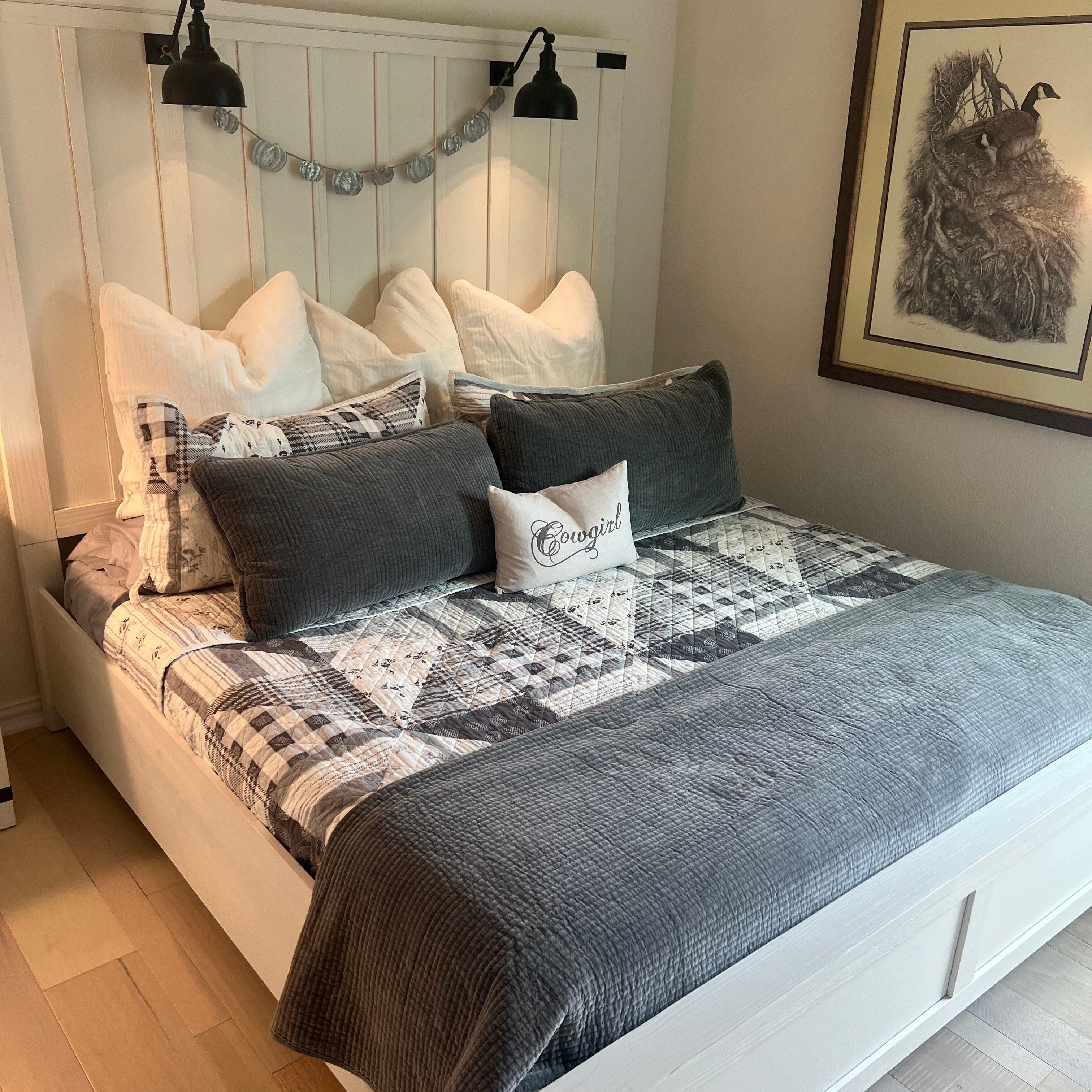 HiEnd Accents Stonewashed 3-Piece Full/Queen Quilt Set, Gray, large