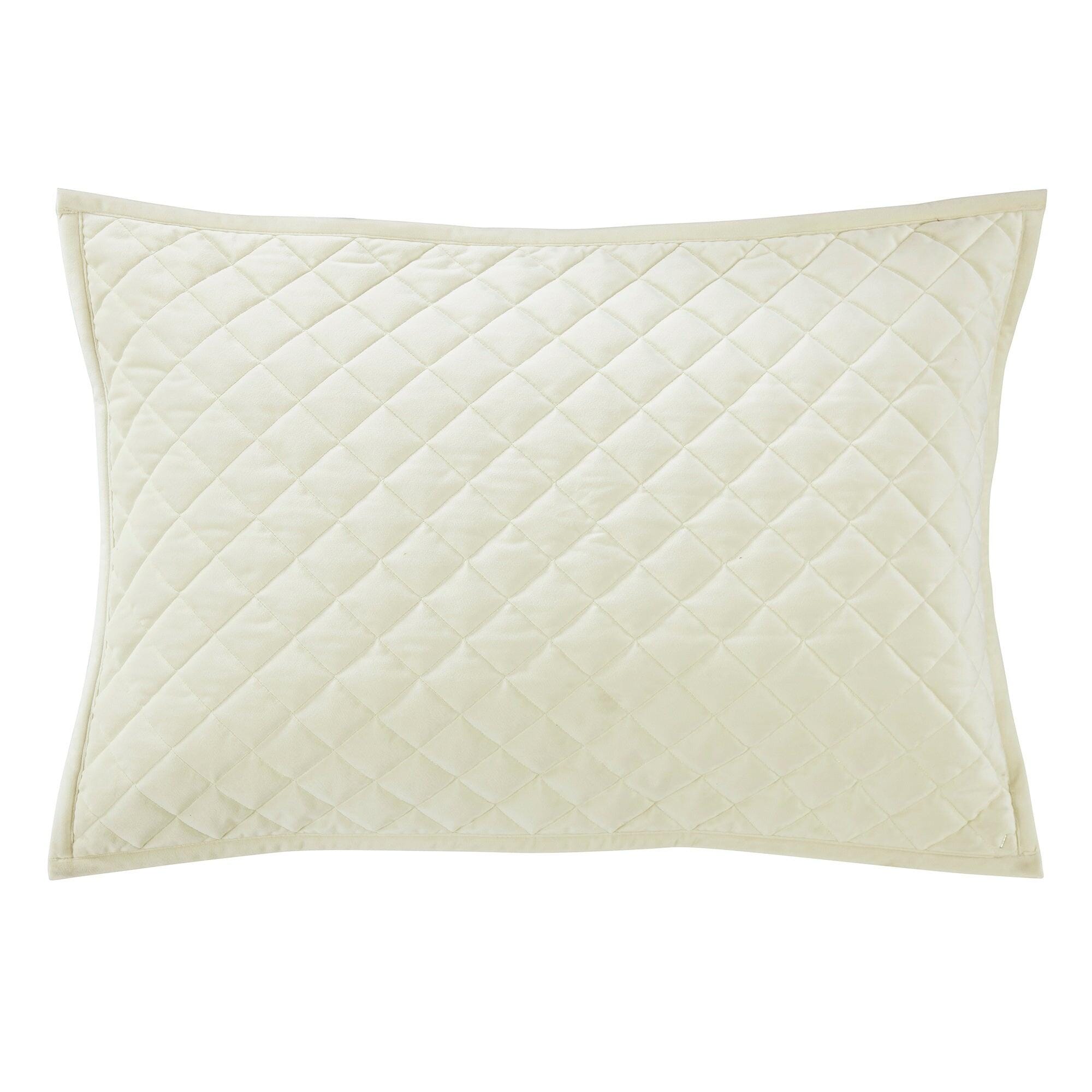 HiEnd Accents Diamond 2-Piece Pillow Sham Set, Cream, rollover