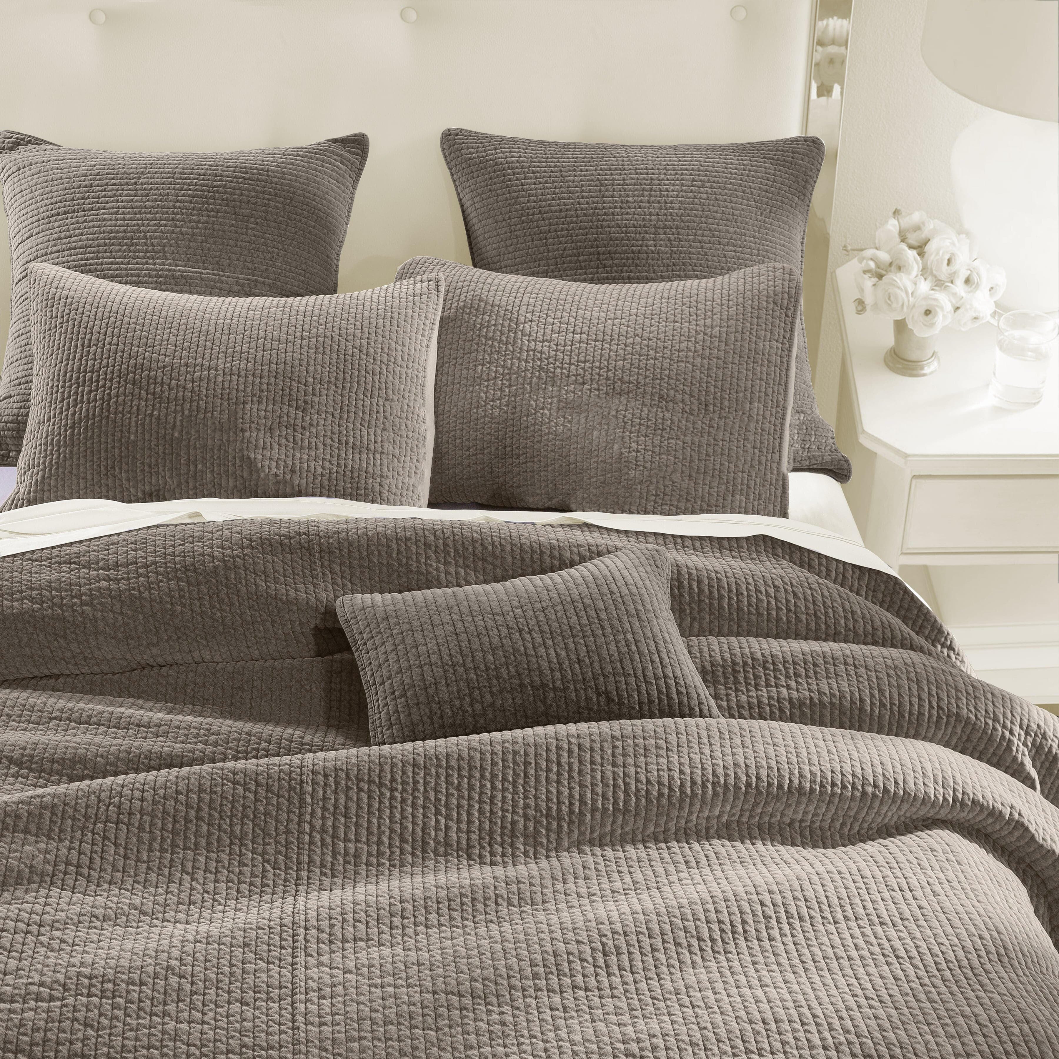 HiEnd Accents Stonewashed 3-Piece King Quilt Set, Taupe, large