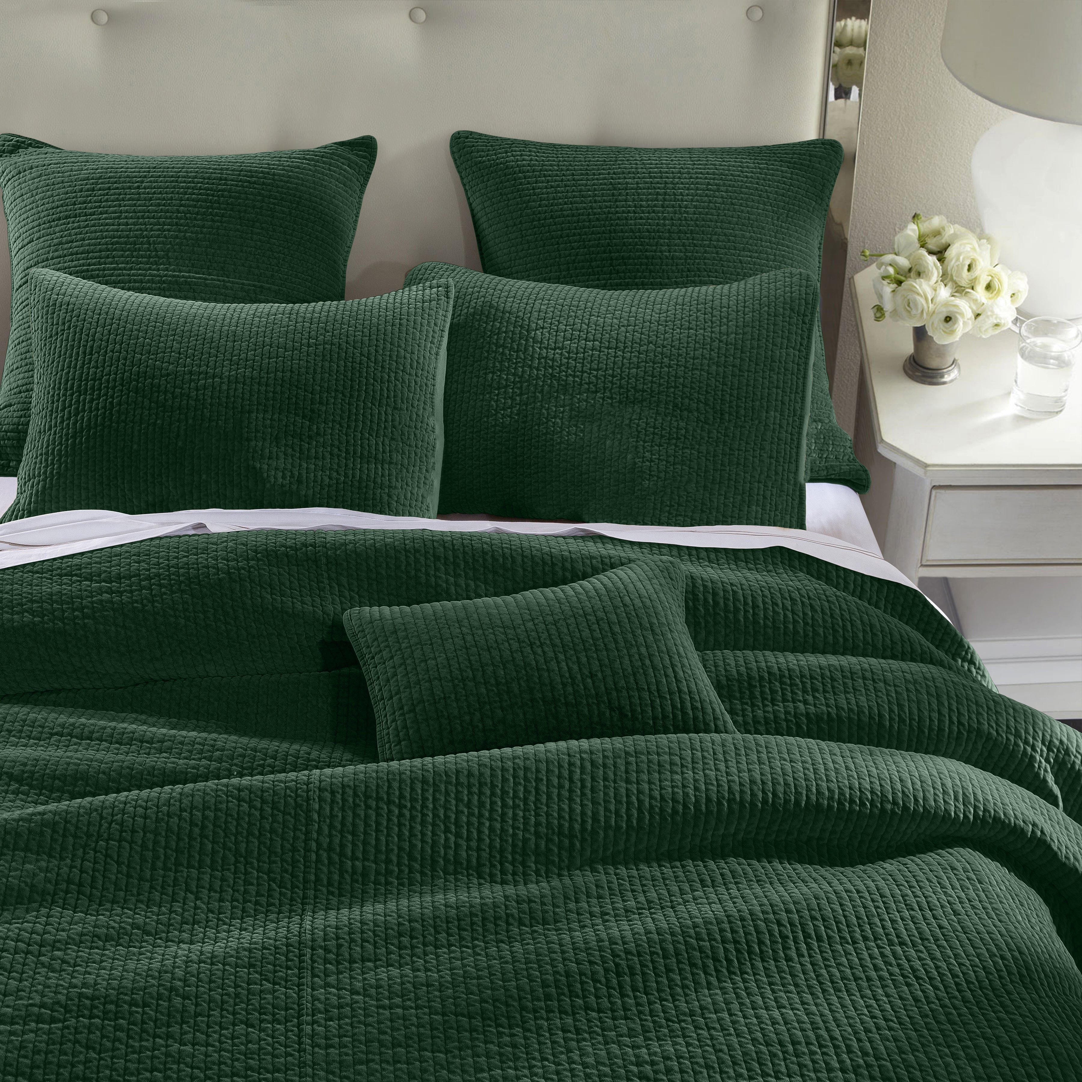 HiEnd Accents Stonewashed 3-Piece Full/Queen Quilt Set, Emerald, large