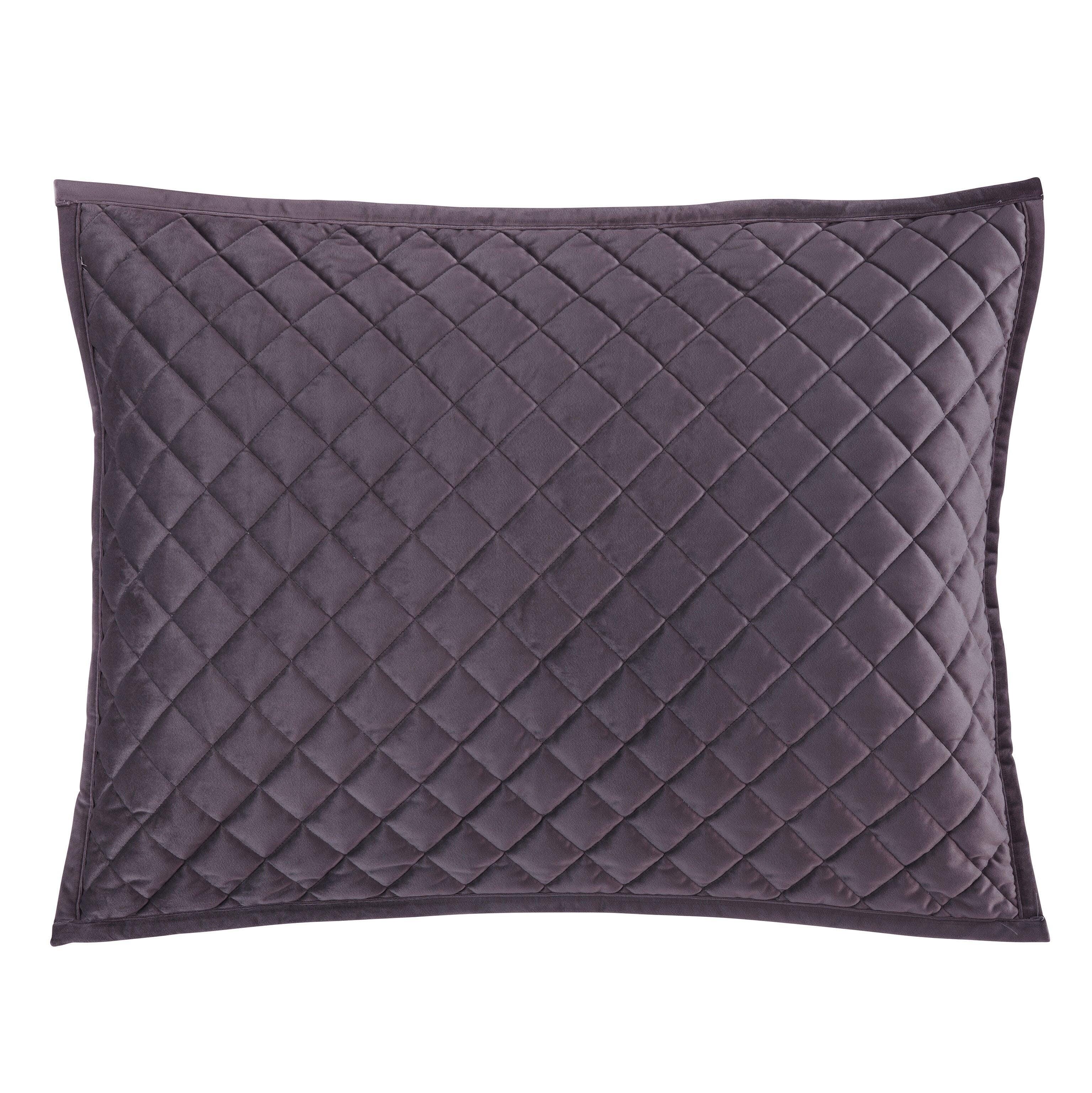 HiEnd Accents Diamond Quilted Pillow Sham Set, Purple, large