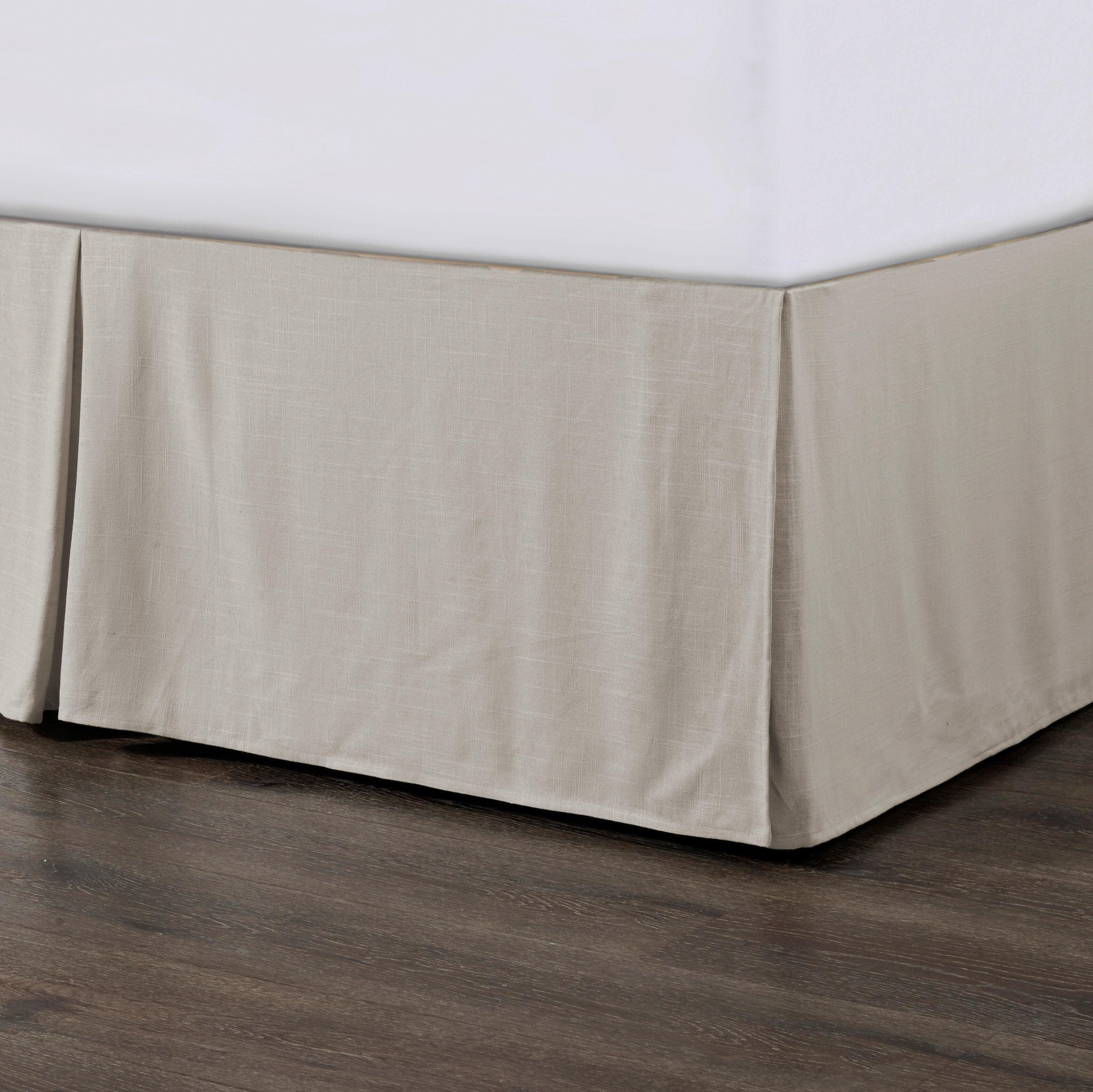 HiEnd Accents Hera 1-Piece King Tailored Bed Skirt, Light Tan, large
