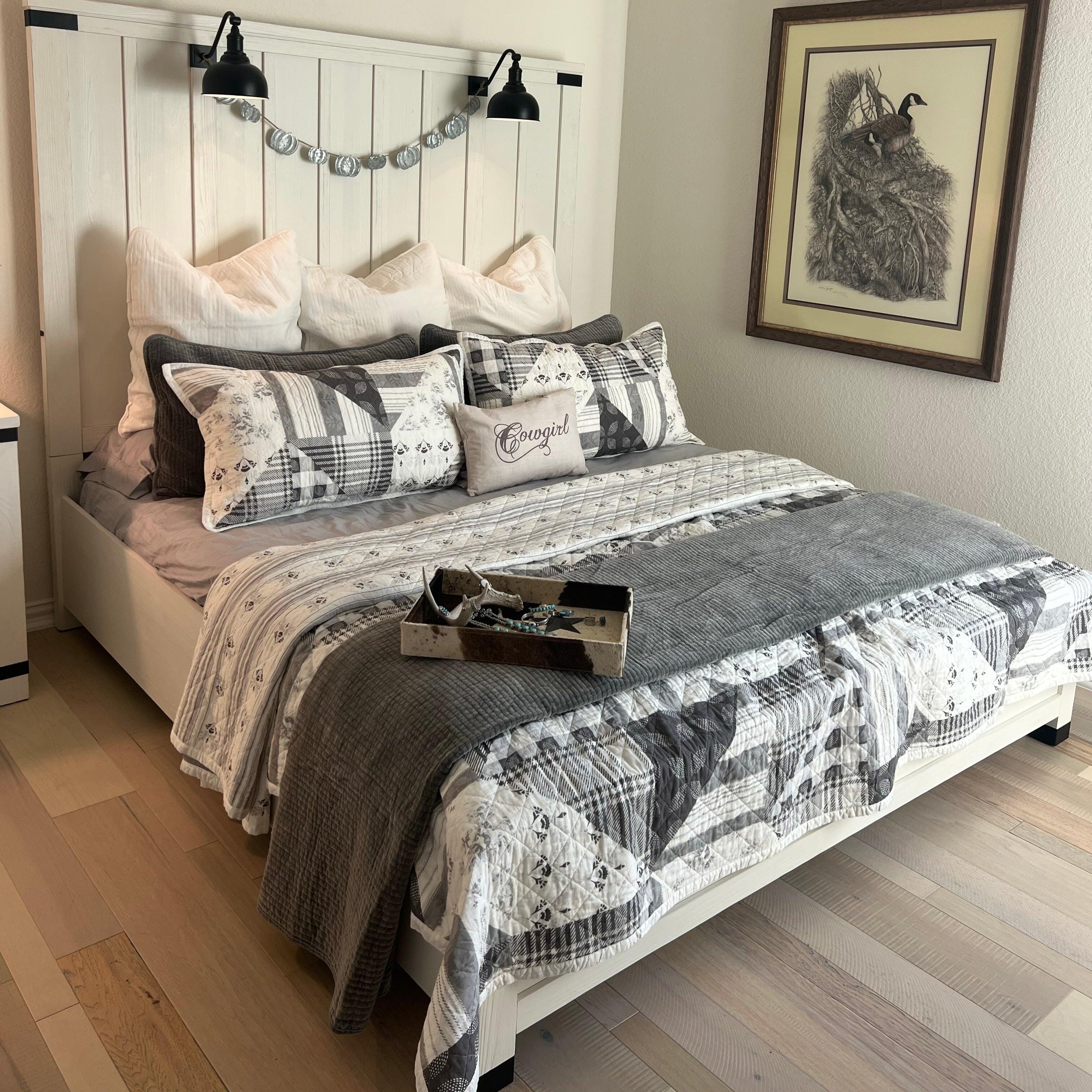 HiEnd Accents Stonewashed 3-Piece King Quilt Set, Gray, large