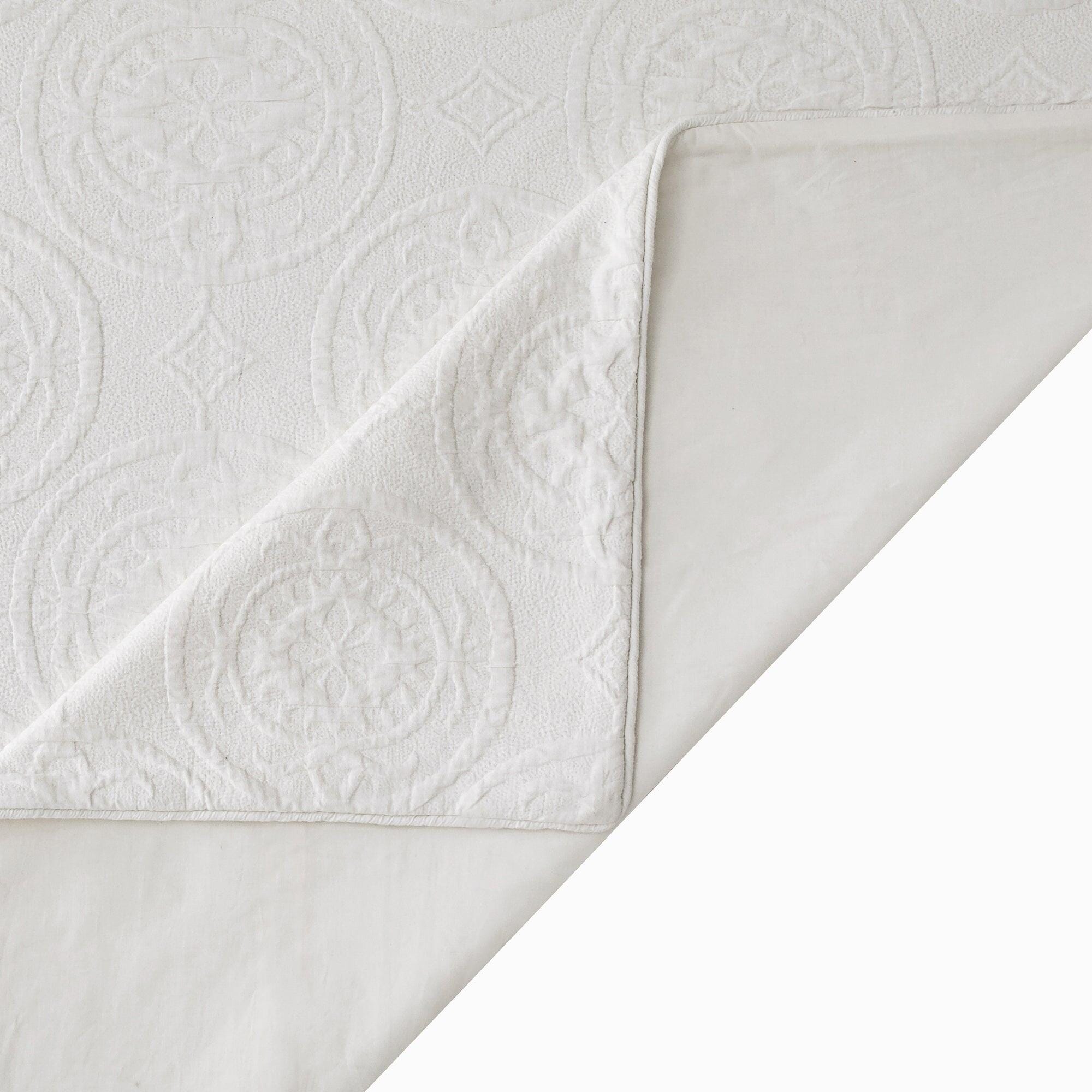 HiEnd Accents Verona 3-Piece Queen Comforter Set, Vintage White, large