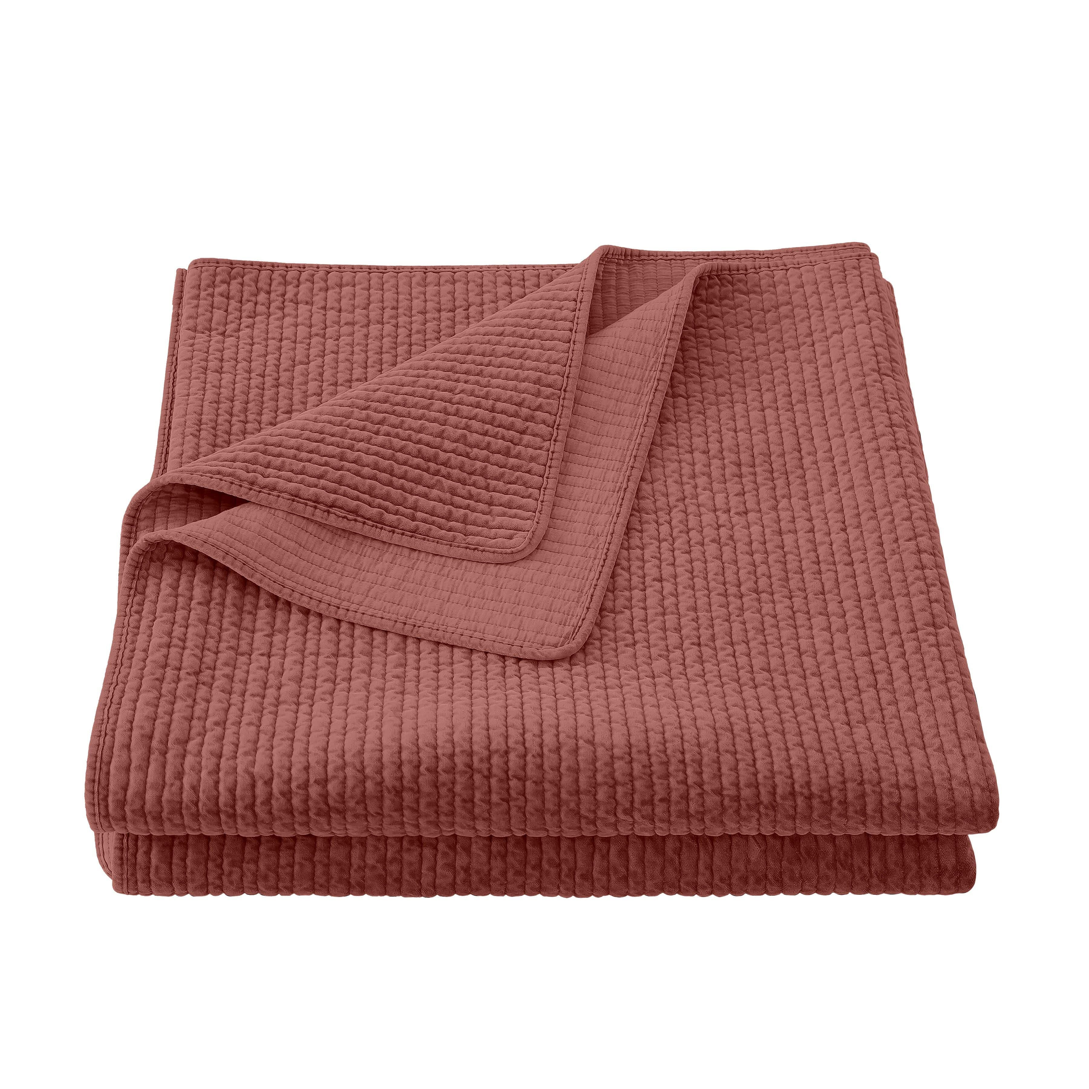 HiEnd Accents Stonewashed Twin Velvet Quilt, Red, rollover