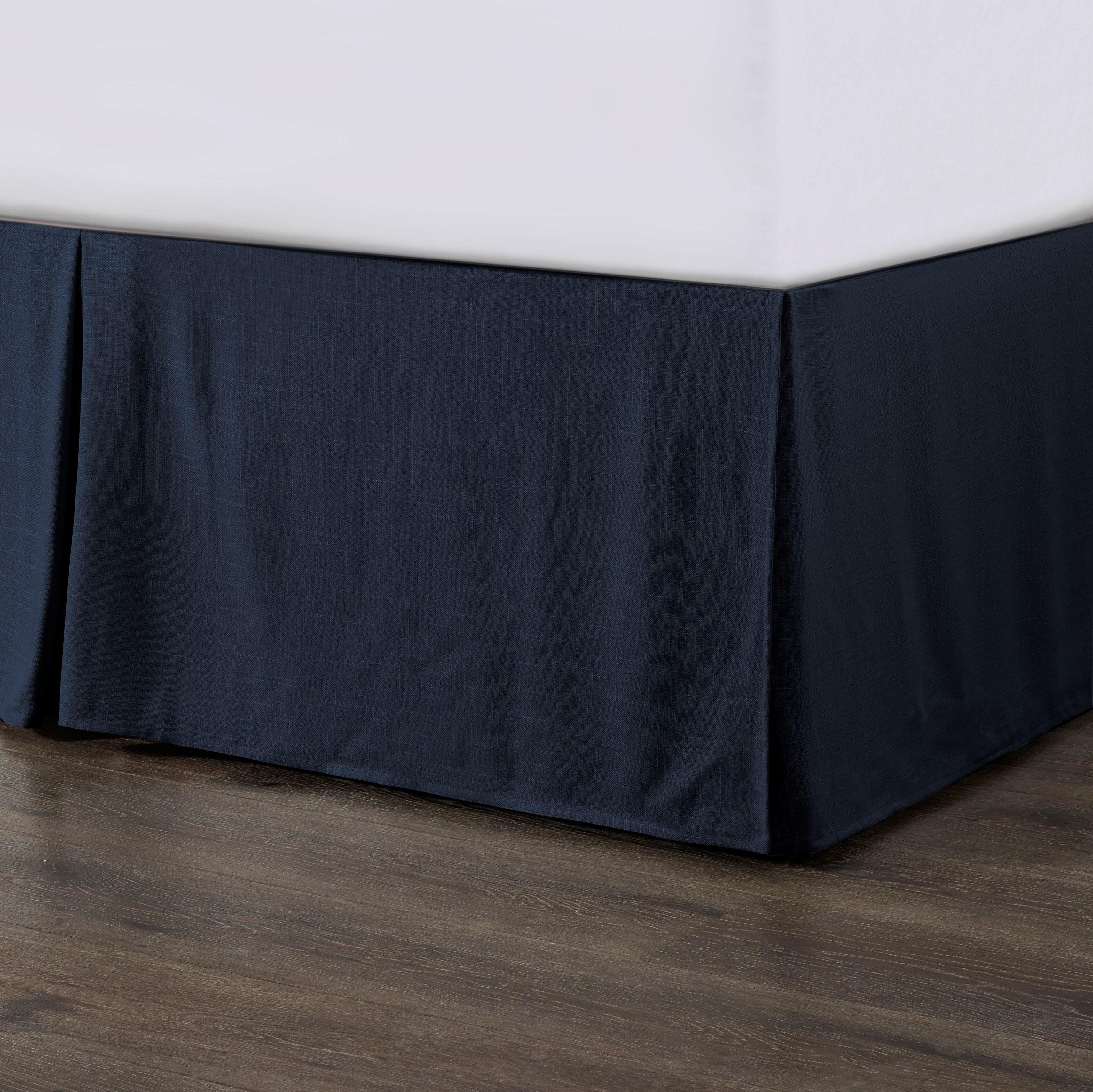 HiEnd Accents Hera 1-Piece King Tailored Bed Skirt, Navy, large