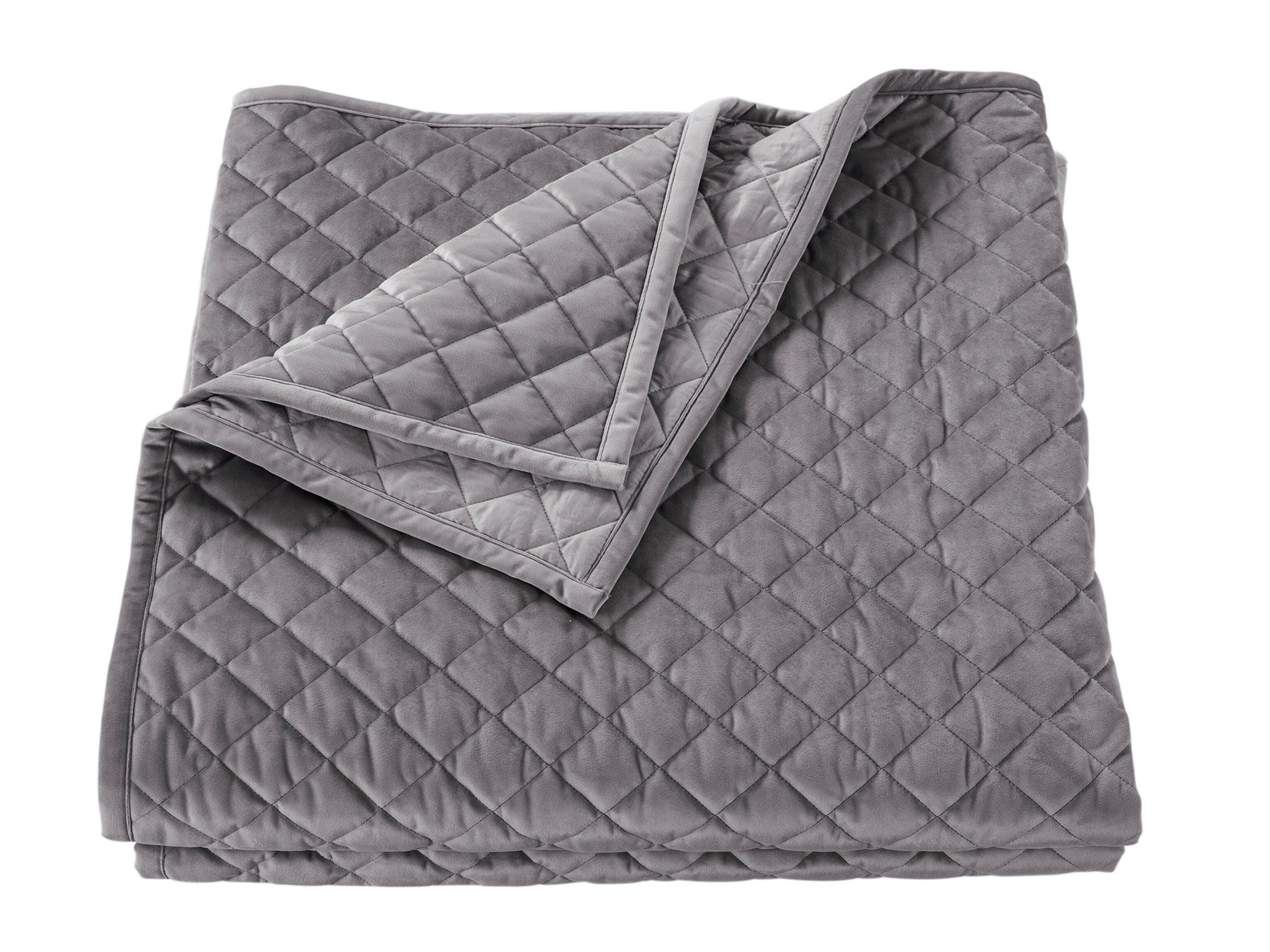 Ashley Luxe HiEnd Accents Diamond 3-Piece King Quilt Set, Gray, large