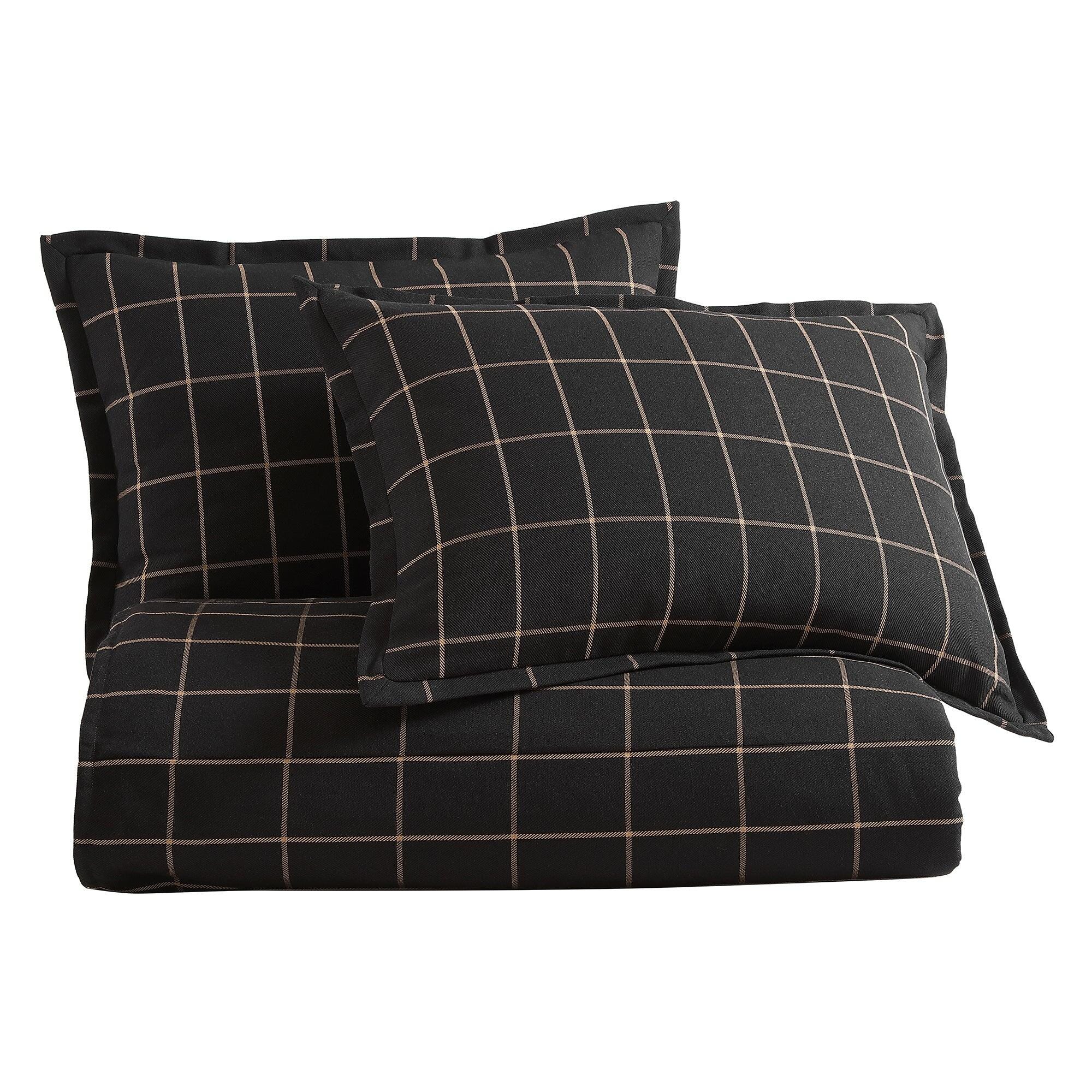 HiEnd Accents Windowpane 2-Piece Twin Comforter Set, Black, rollover
