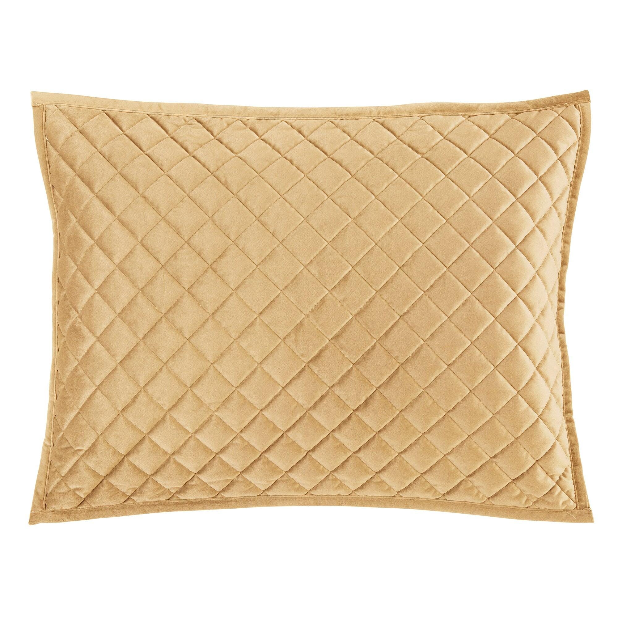 HiEnd Accents Diamond Quilted Pillow Sham Set, Gold, rollover