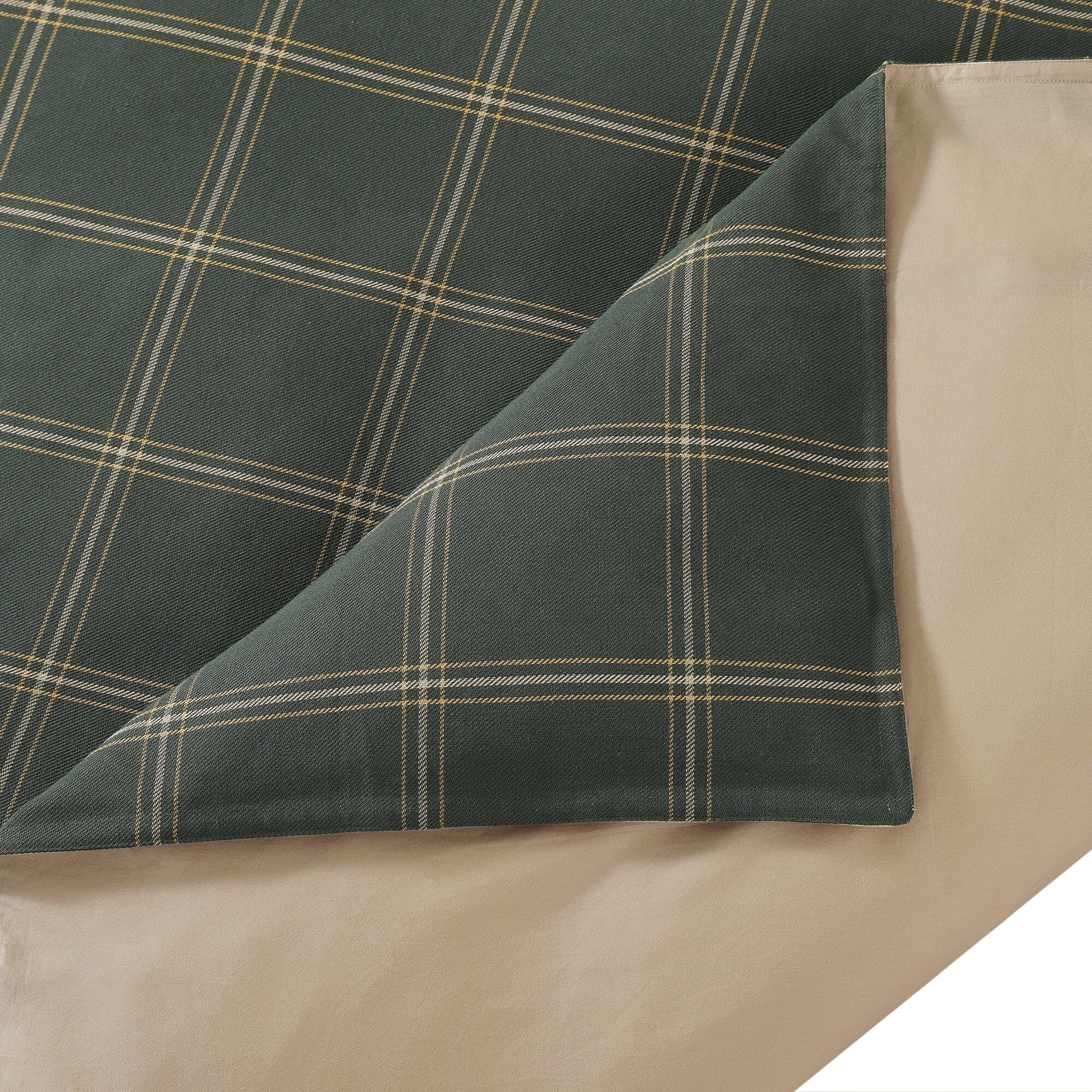 HiEnd Accents Windowpane 3-Piece King Duvet Cover Set, Hunter Green, large