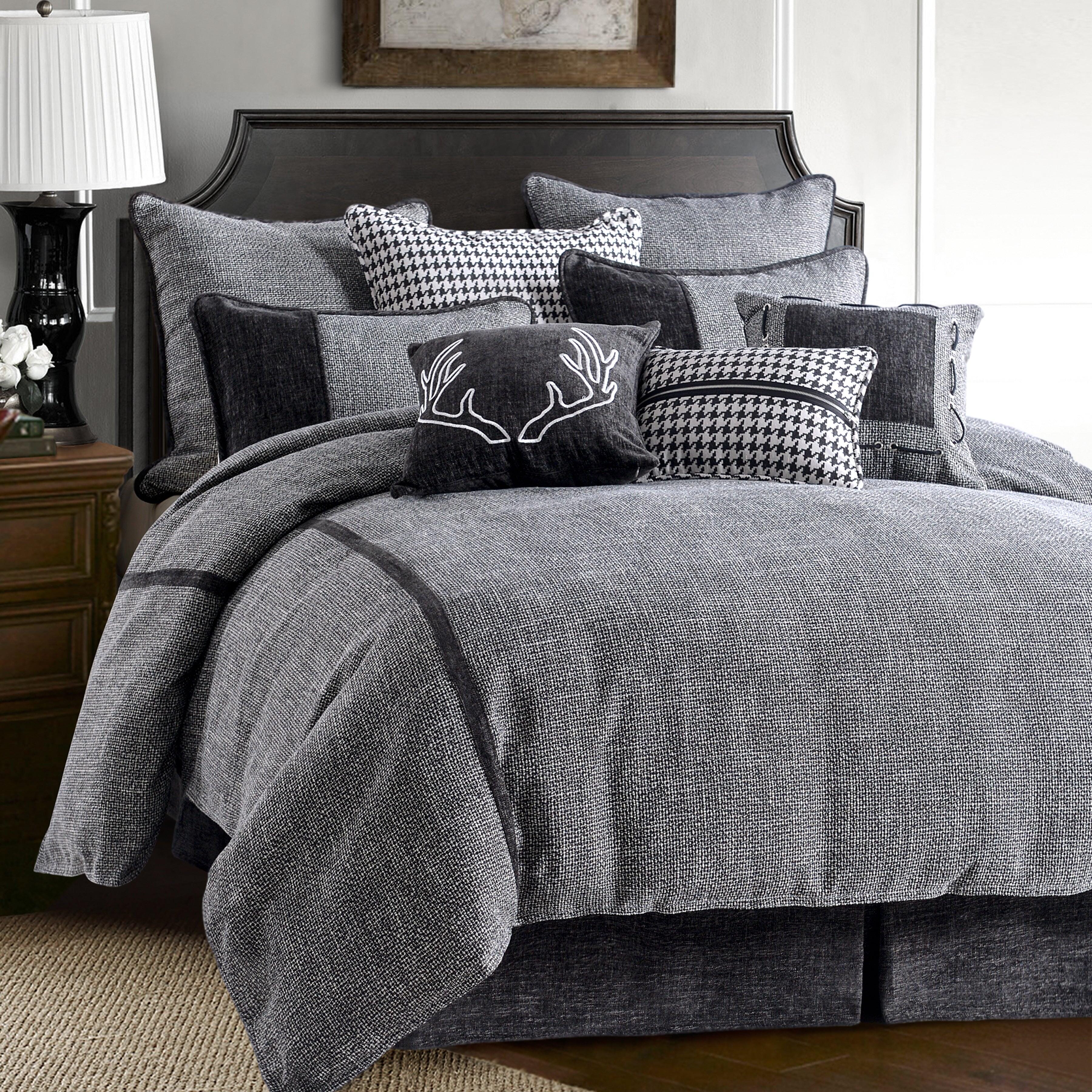 HiEnd Accents Hamilton 4-Piece Full Comforter Set, Gray, large