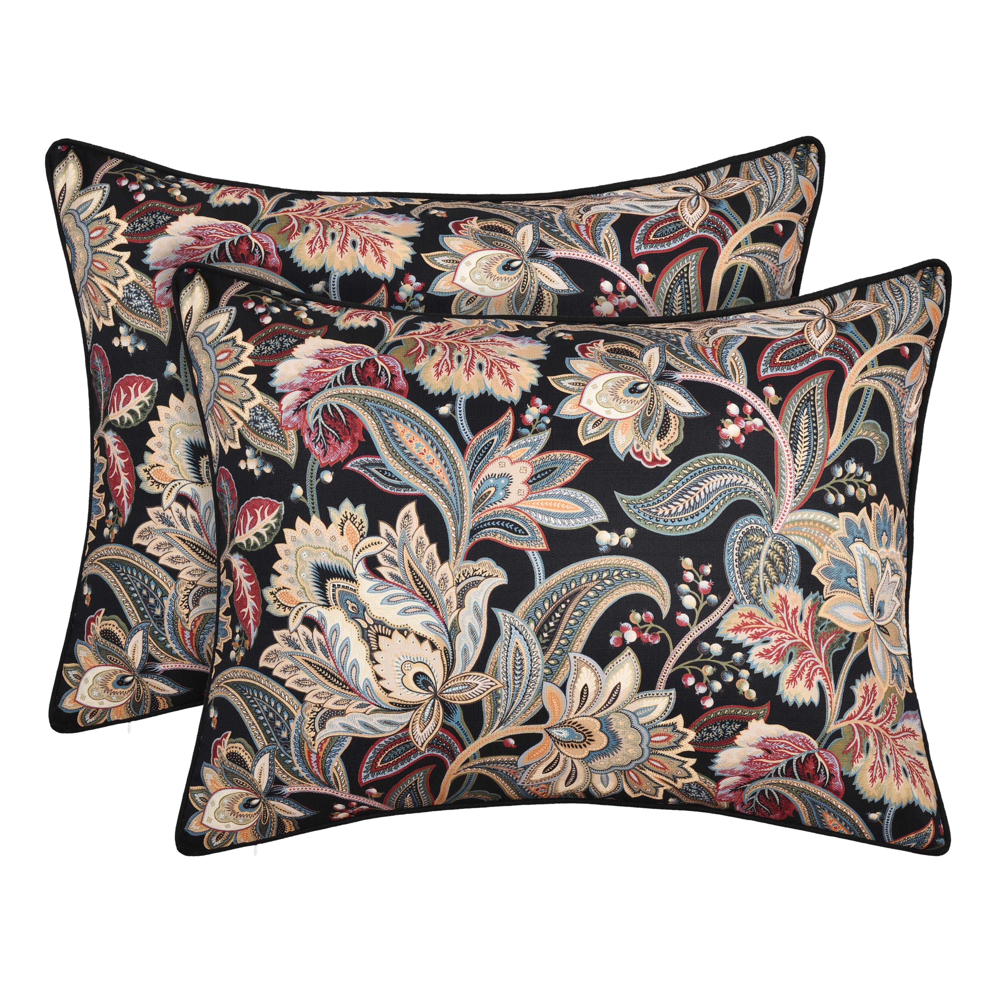 Royal Court Calabria 3 Piece Full/Queen Comforter Set, Black, large
