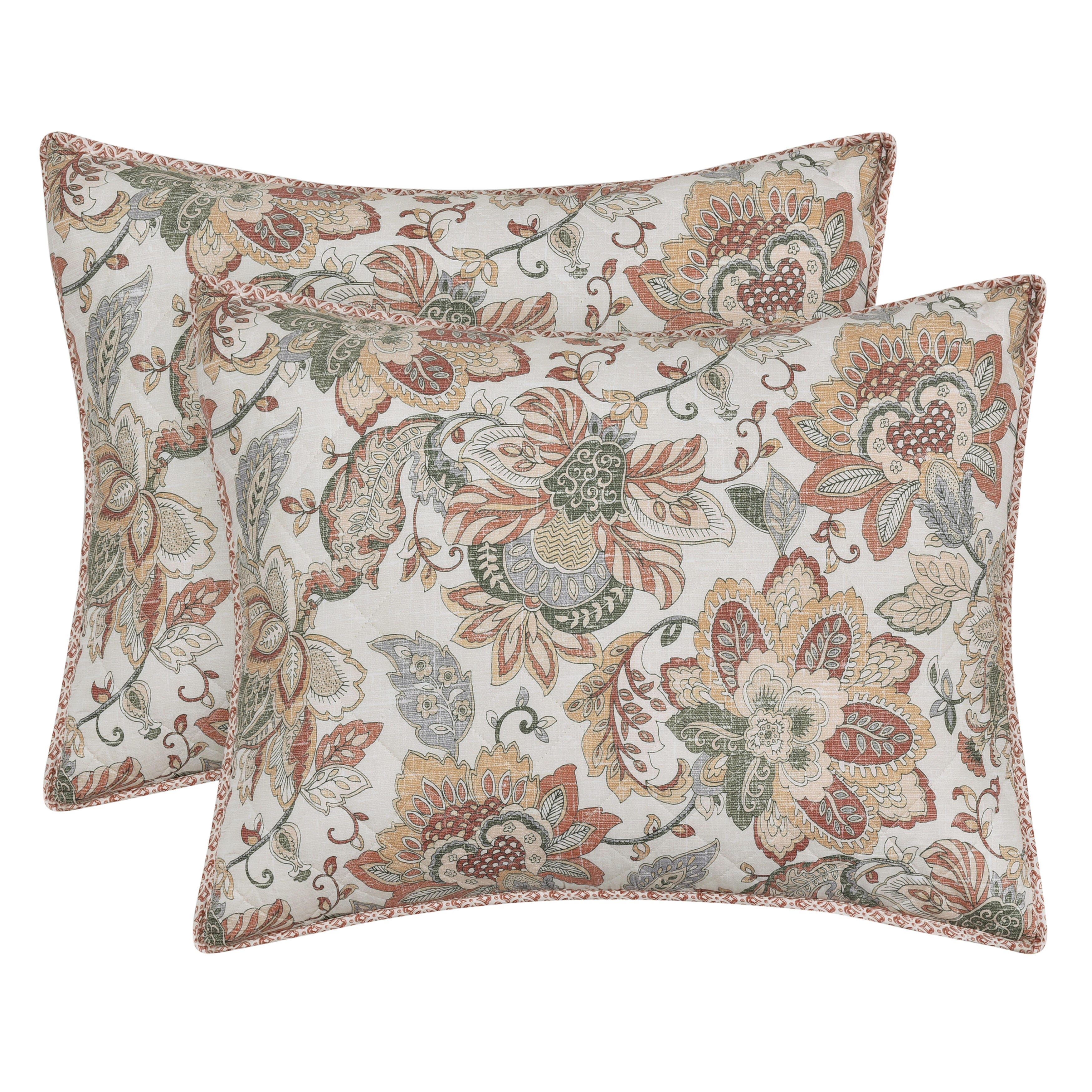 Royal Court Janessa 3 Piece King Quilt Set, Spice, large
