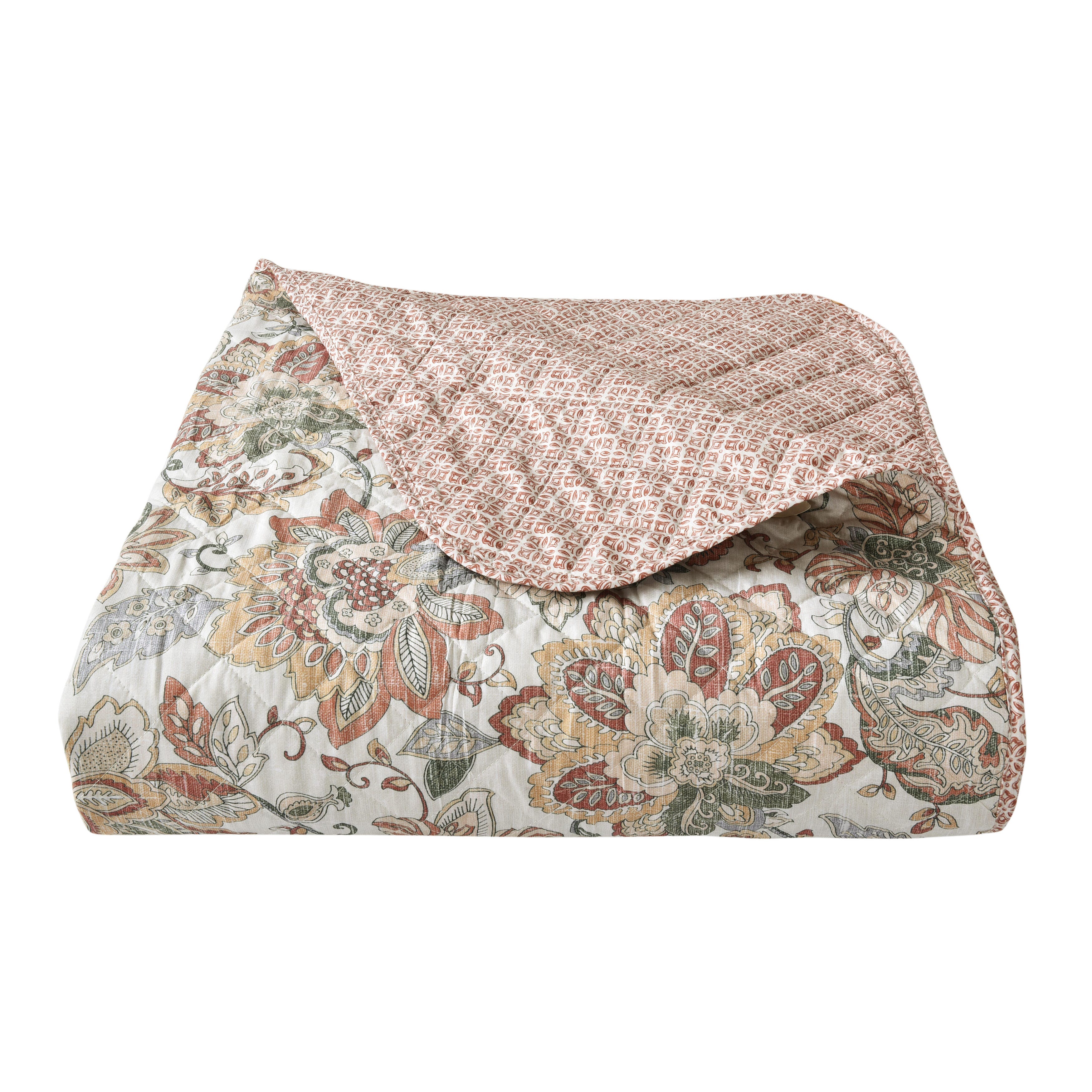 Royal Court Janessa 3 Piece King Quilt Set, Spice, large
