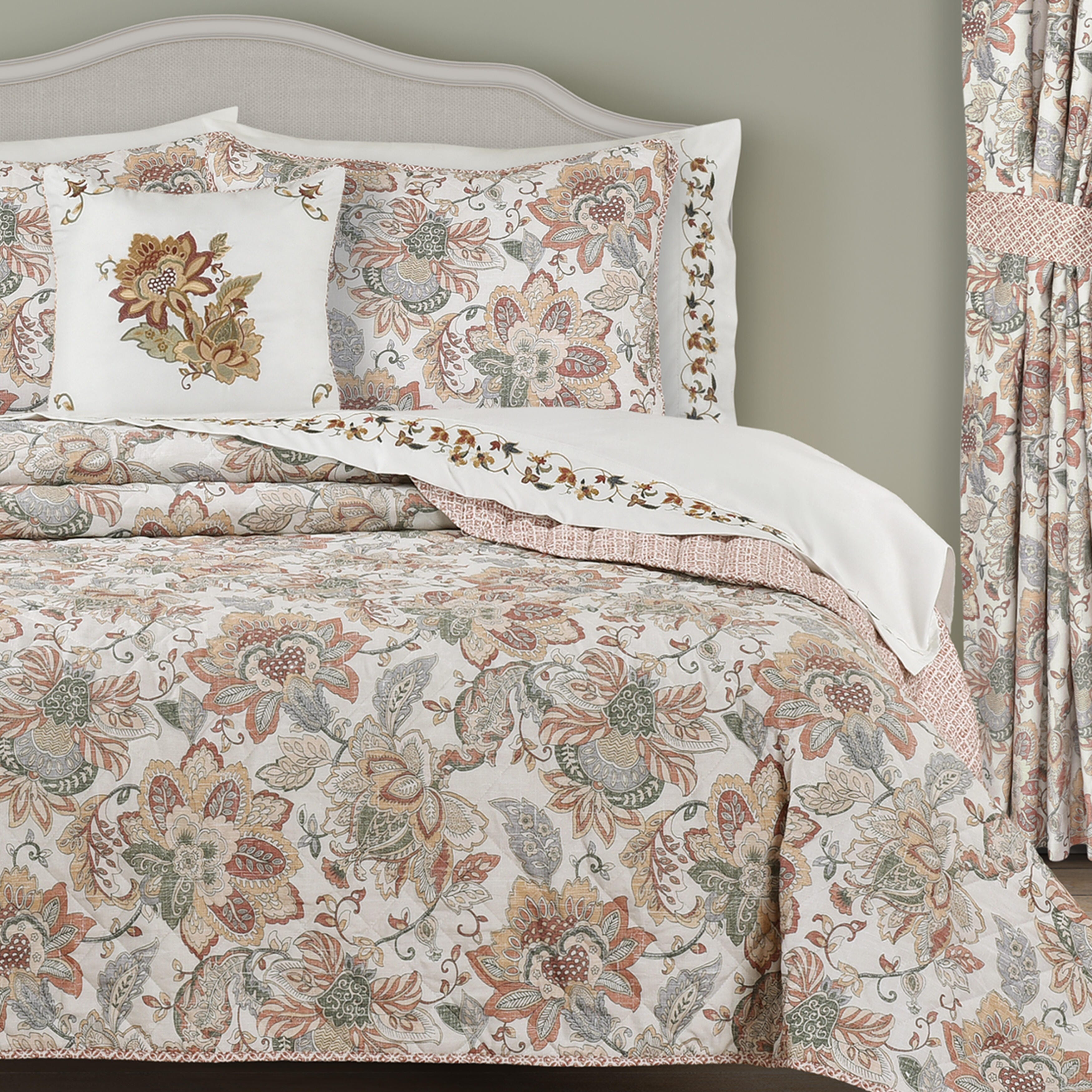 Royal Court Janessa 3 Piece King Quilt Set, Spice, large