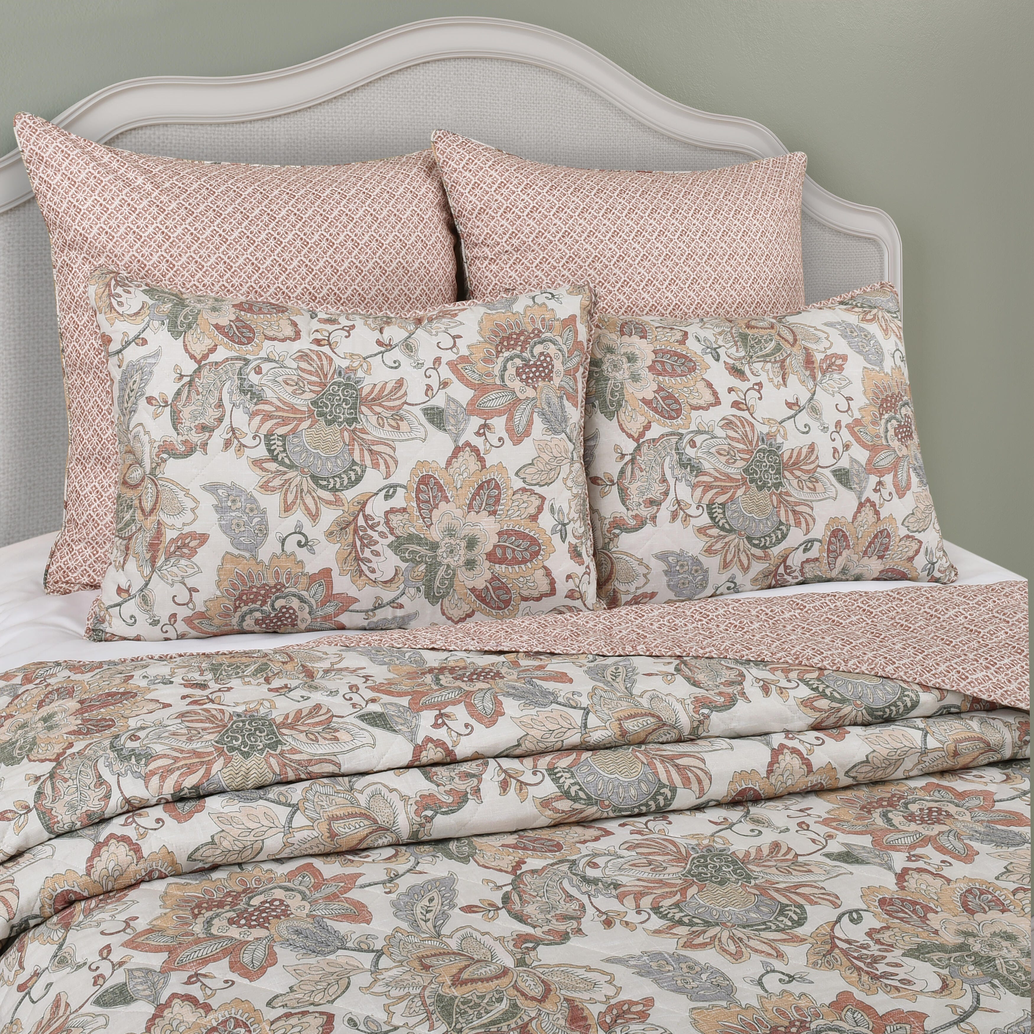 Royal Court Janessa 3 Piece Full/Queen Quilt Set, Spice, large