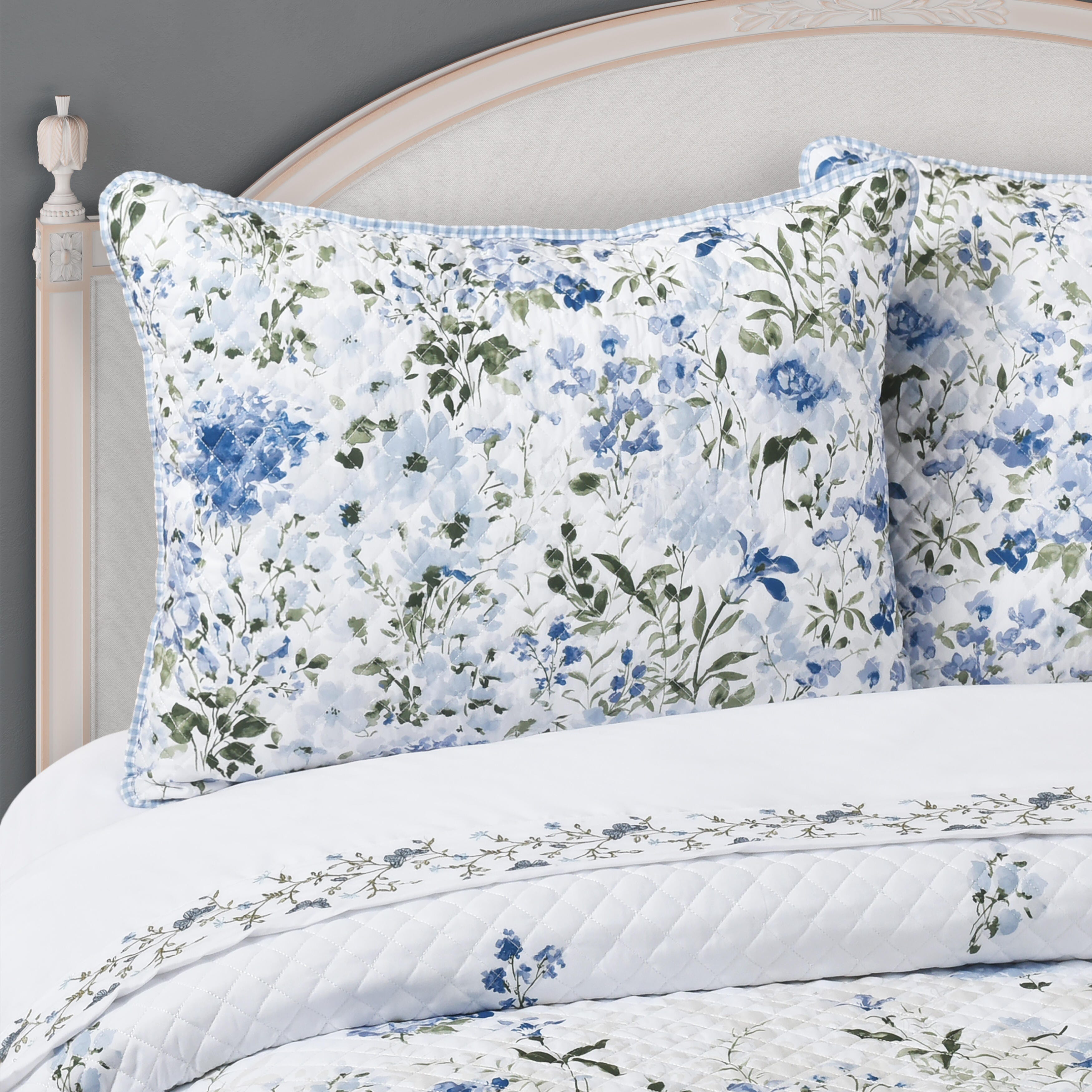 Royal Court Kourtney 3 Piece King Quilt Set, Blue, large
