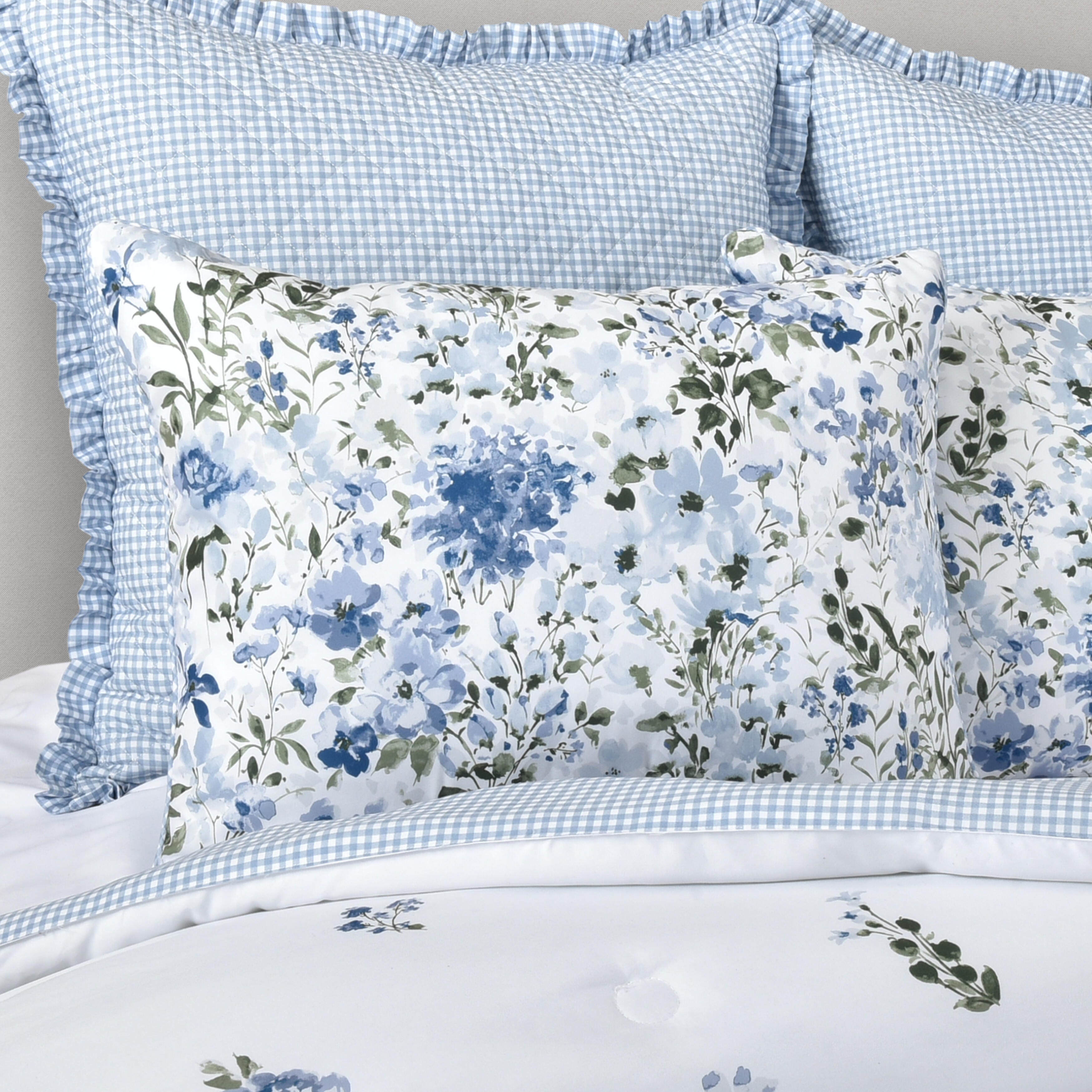 Royal Court Kourtney 4 Piece Queen Comforter Set, Blue, large