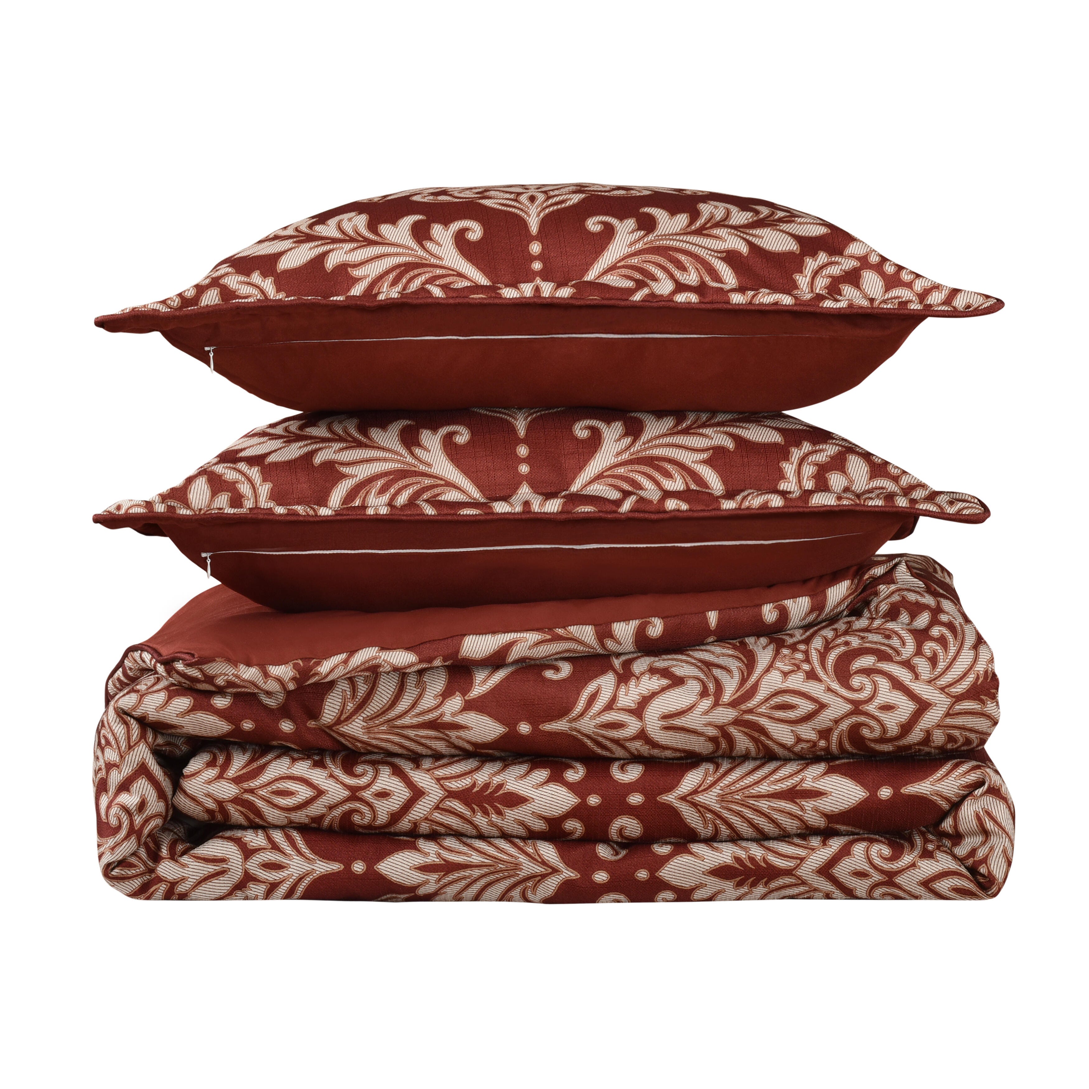 Royal Court Lazia 3 Piece Full/Queen Comforter Set, Red, rollover