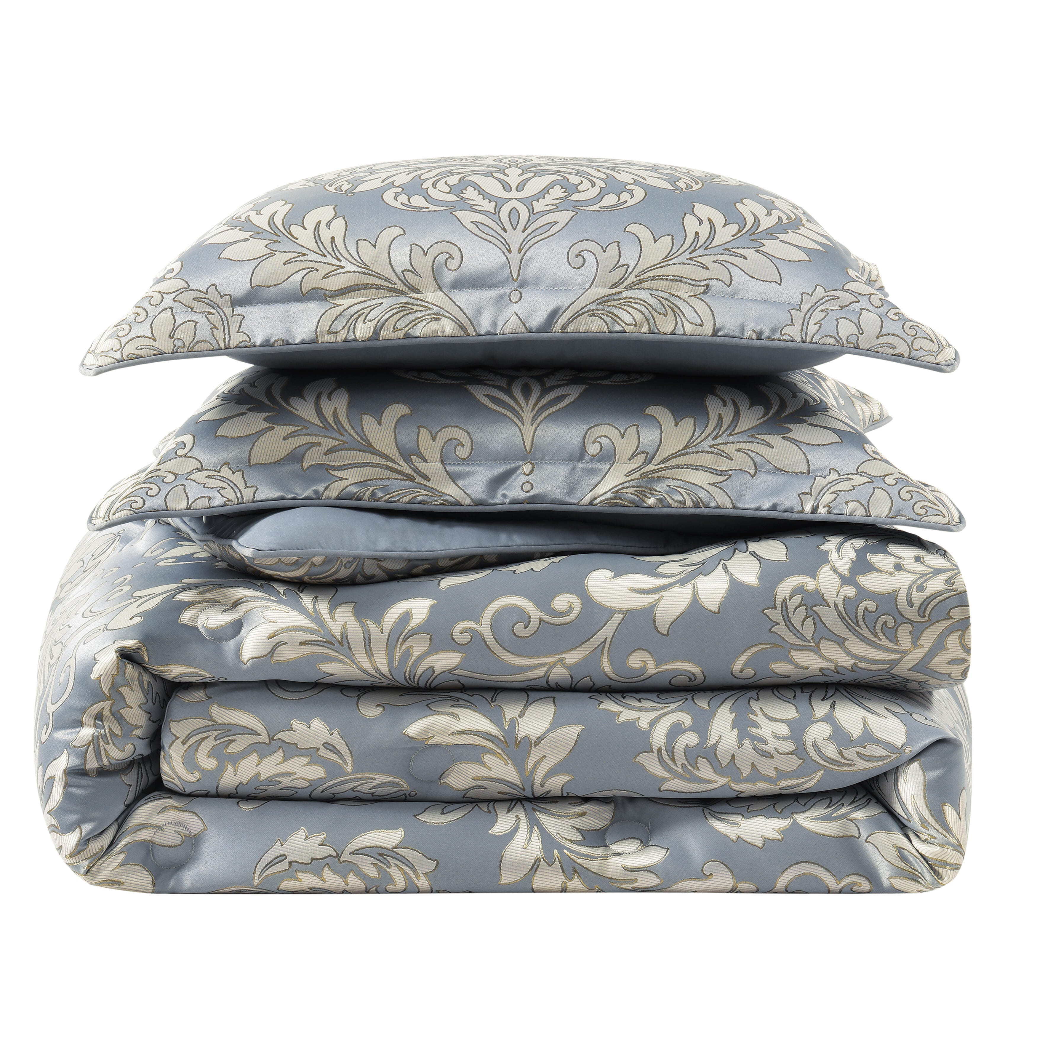 Royal Court Lorenzo 3 Piece Full/Queen Comforter Set, Blue, rollover