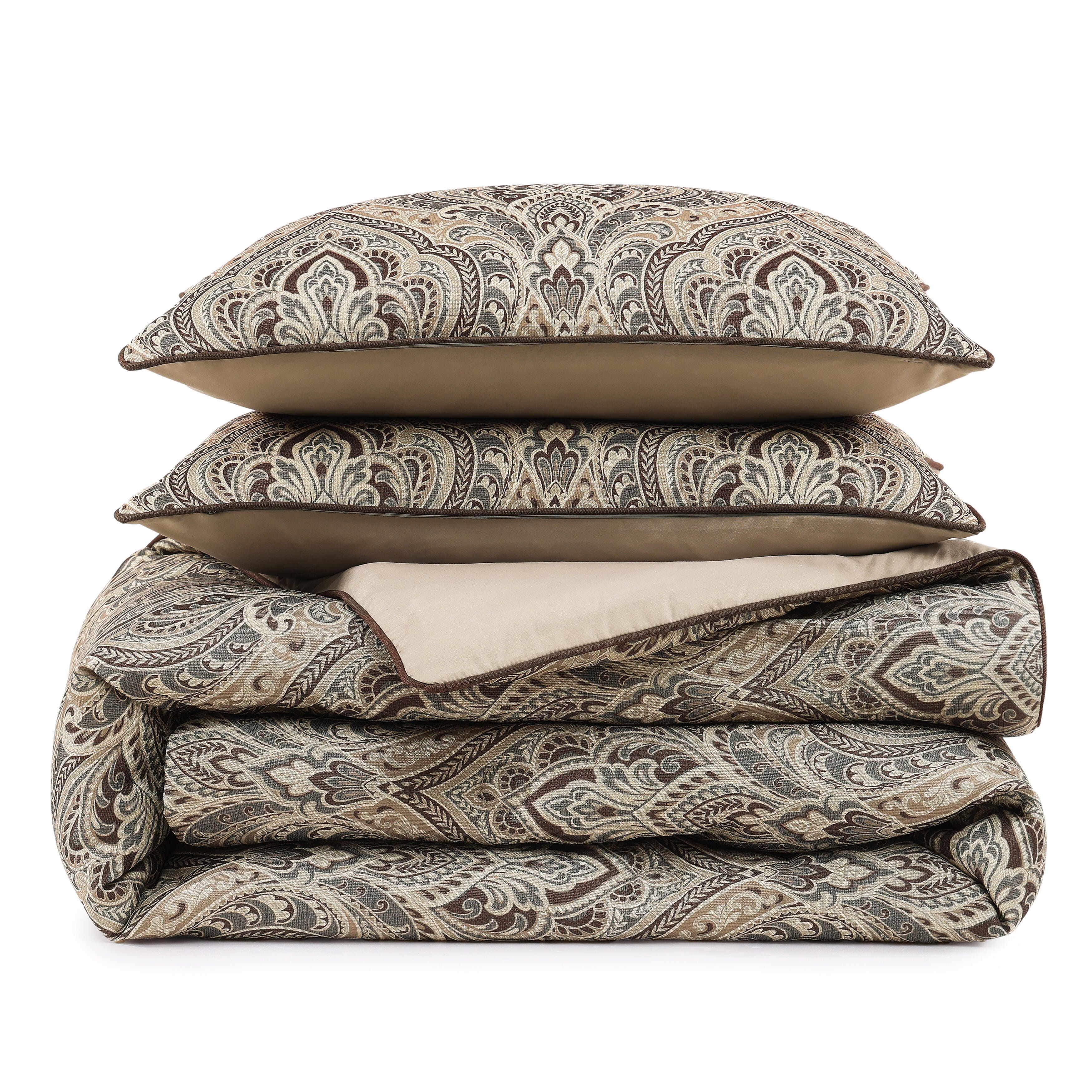Royal Court Maren 3 Piece King/California King Comforter Set, Chocolate, rollover