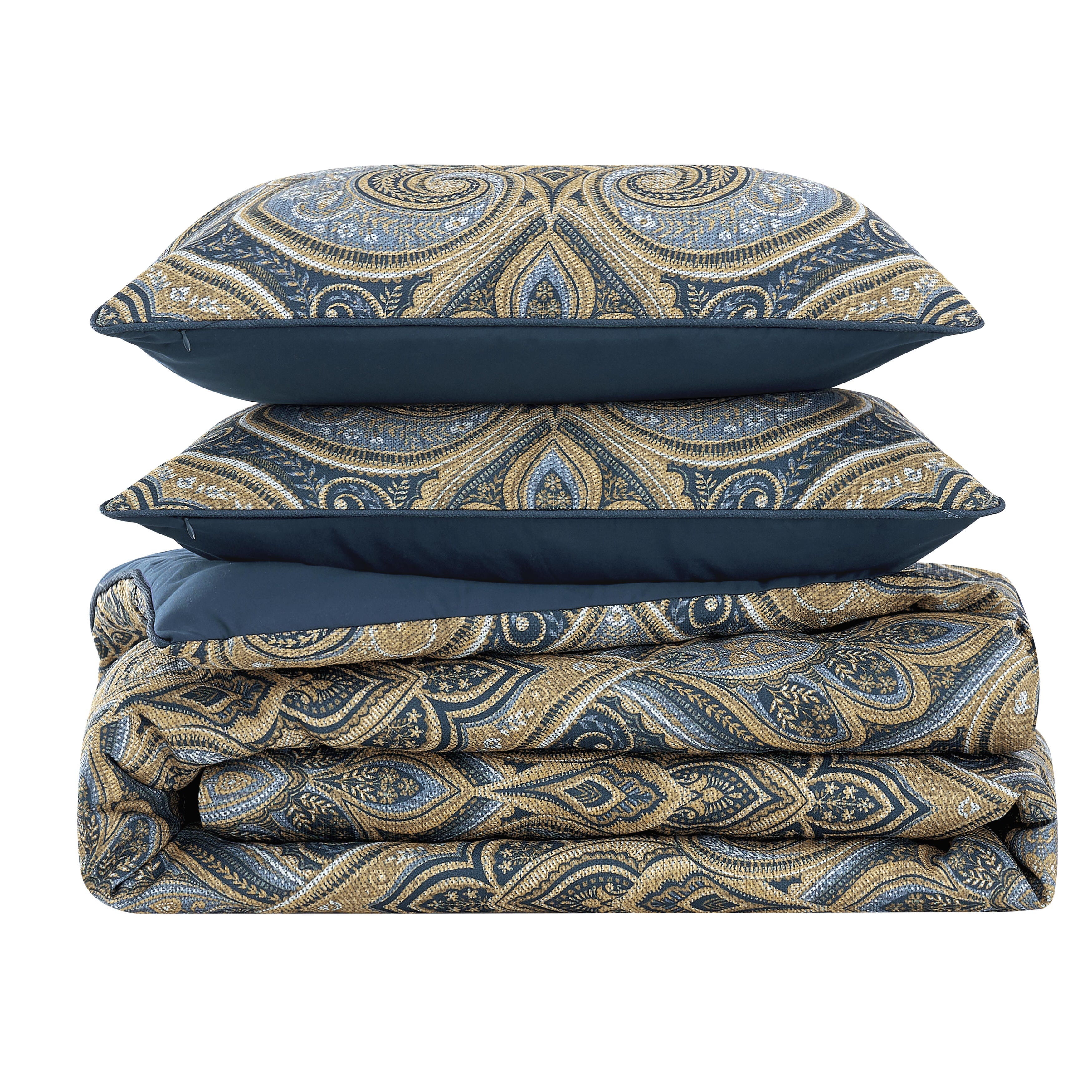 Royal Court Messina 3 Piece Full/Queen Comforter Set, Navy, rollover