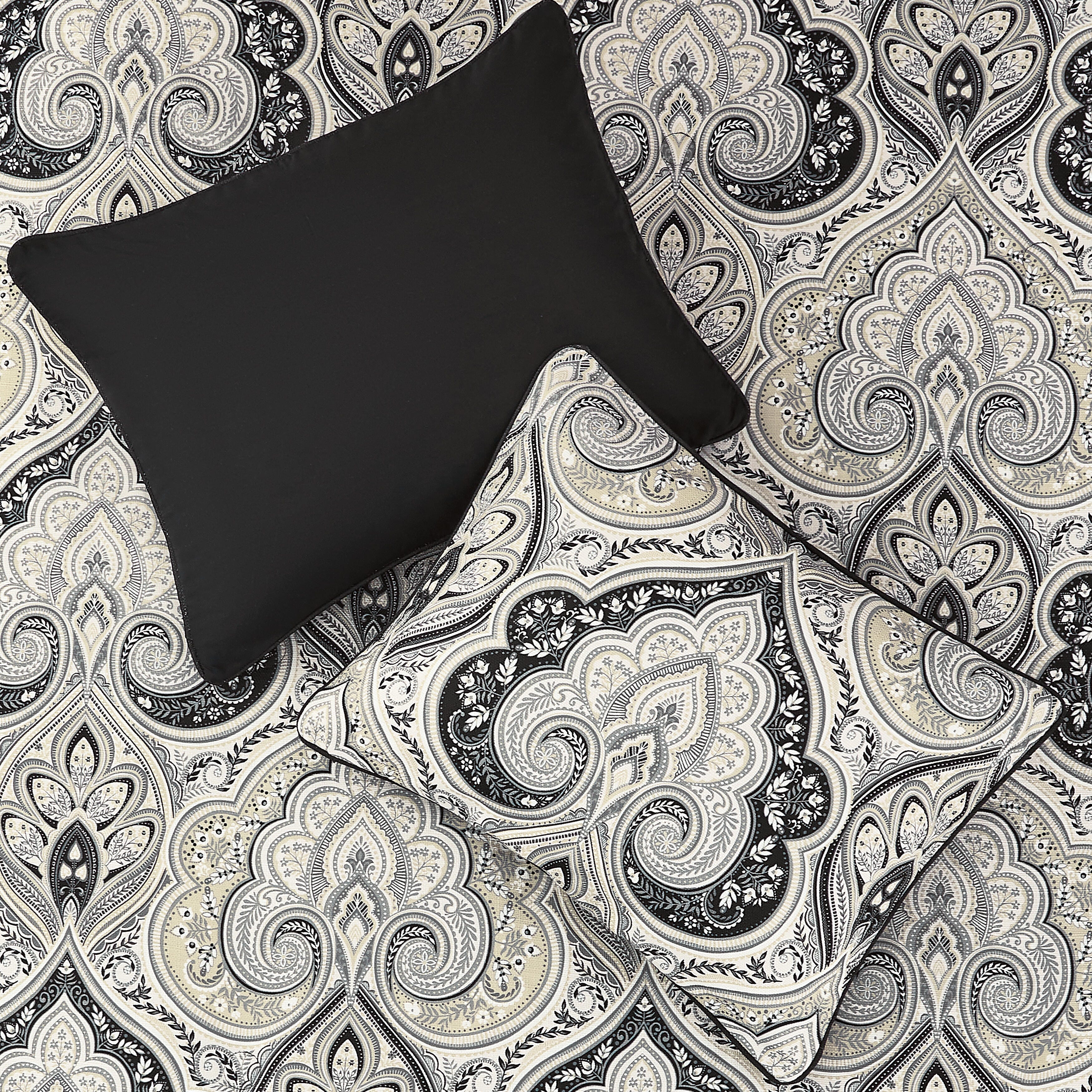 Royal Court Messina 3 Piece Full/Queen Comforter Set, Black, large