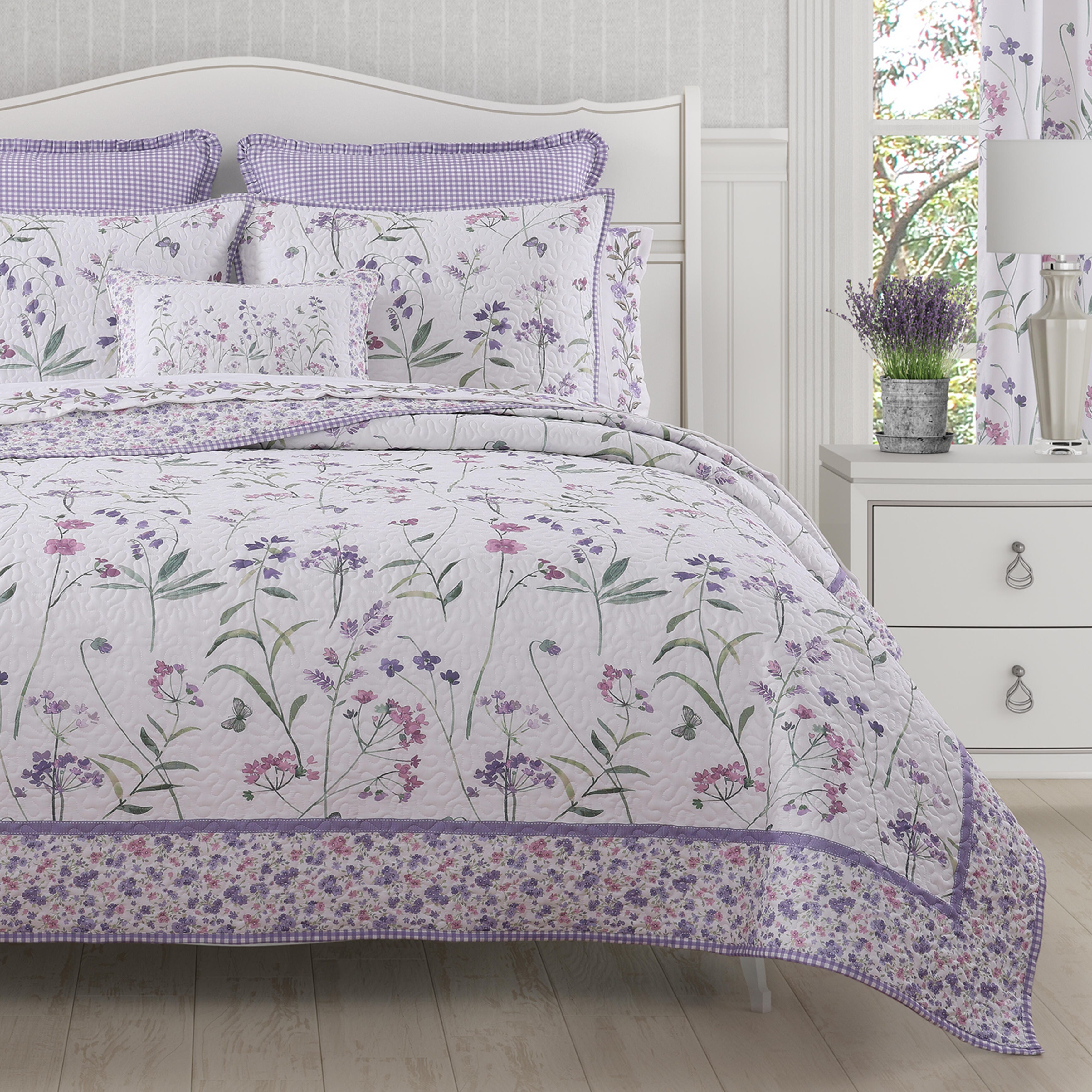 Royal Court Nola 3 Piece King Quilt Set, Lilac, large