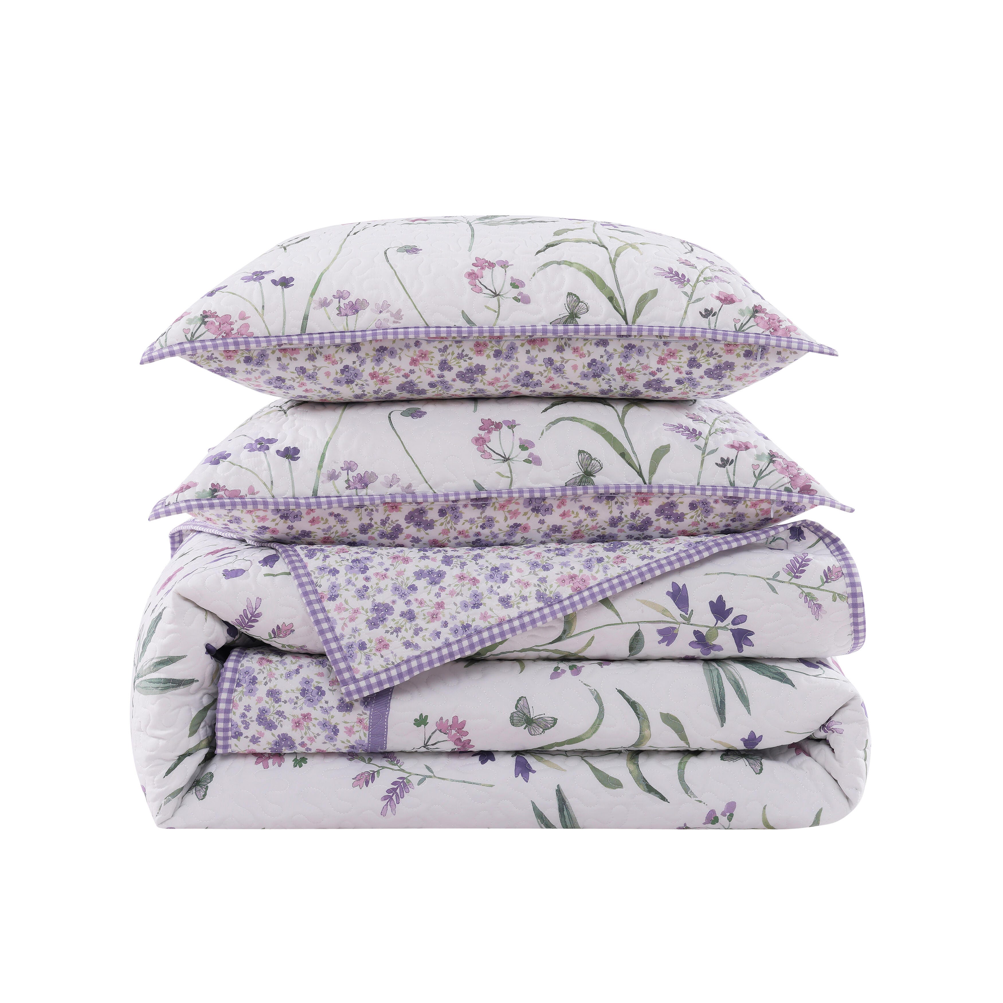Royal Court Nola 3 Piece Full/Queen Quilt Set, Lilac, large