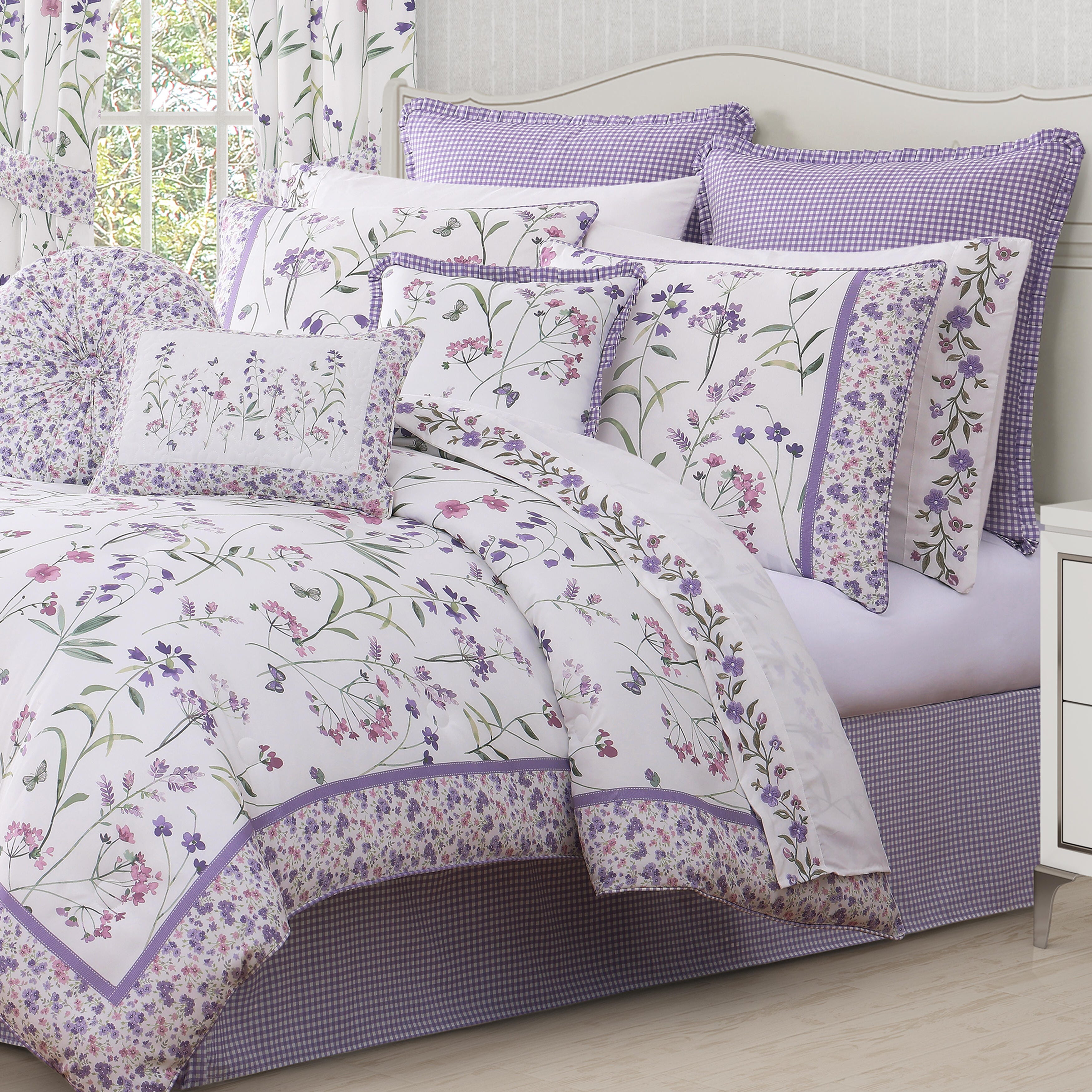 Royal Court Nola 4 Piece King Comforter Set, Lilac, large